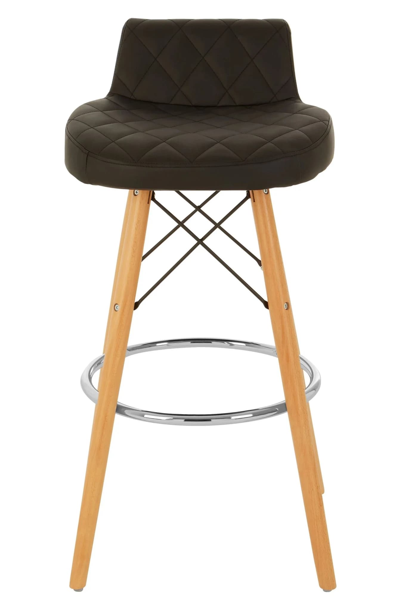 Stockholm Black Leather Effect Quilted Bar Stool - Seating, photo 8 of 8