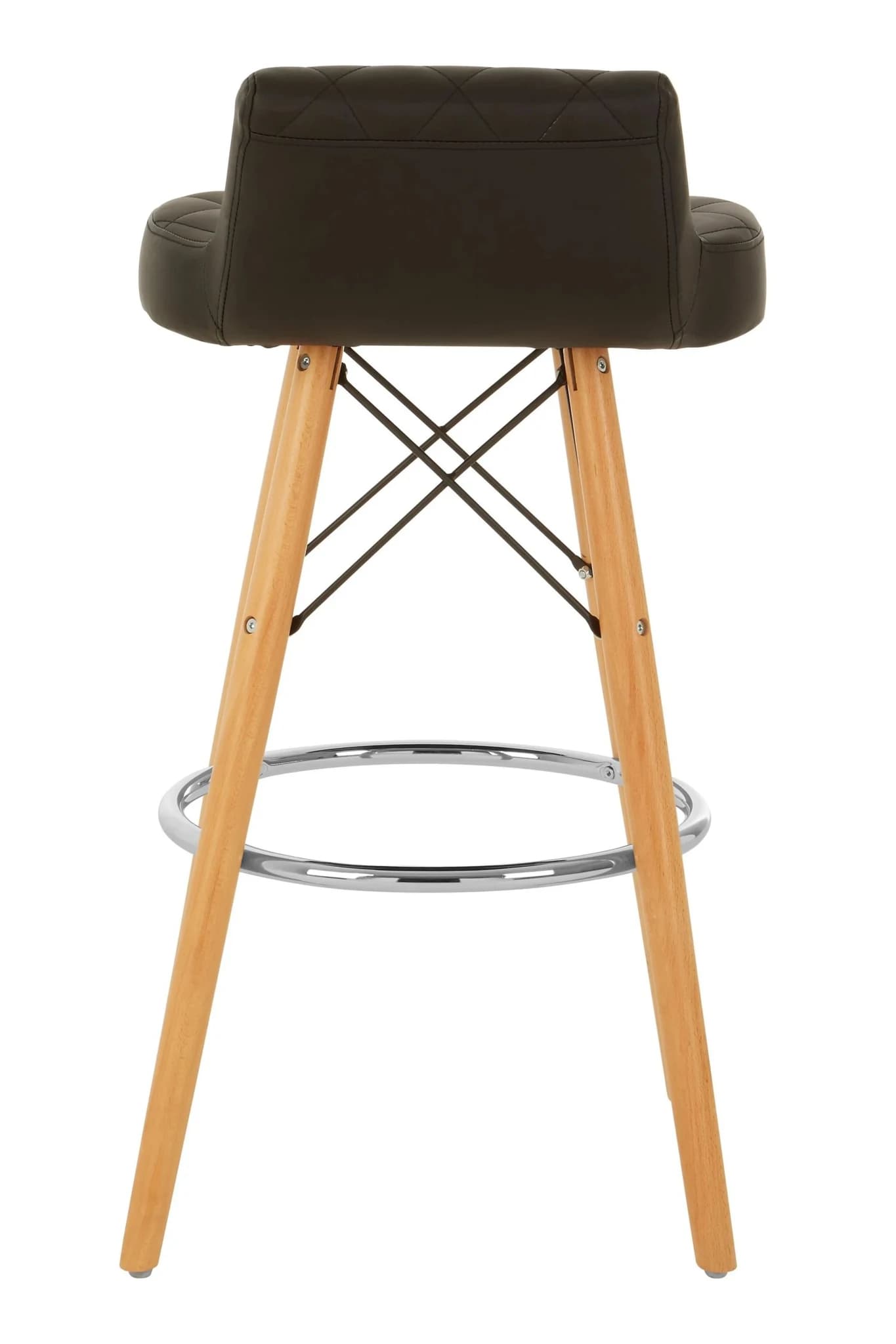 Stockholm Black Leather Effect Quilted Bar Stool - Seating, photo 6 of 8