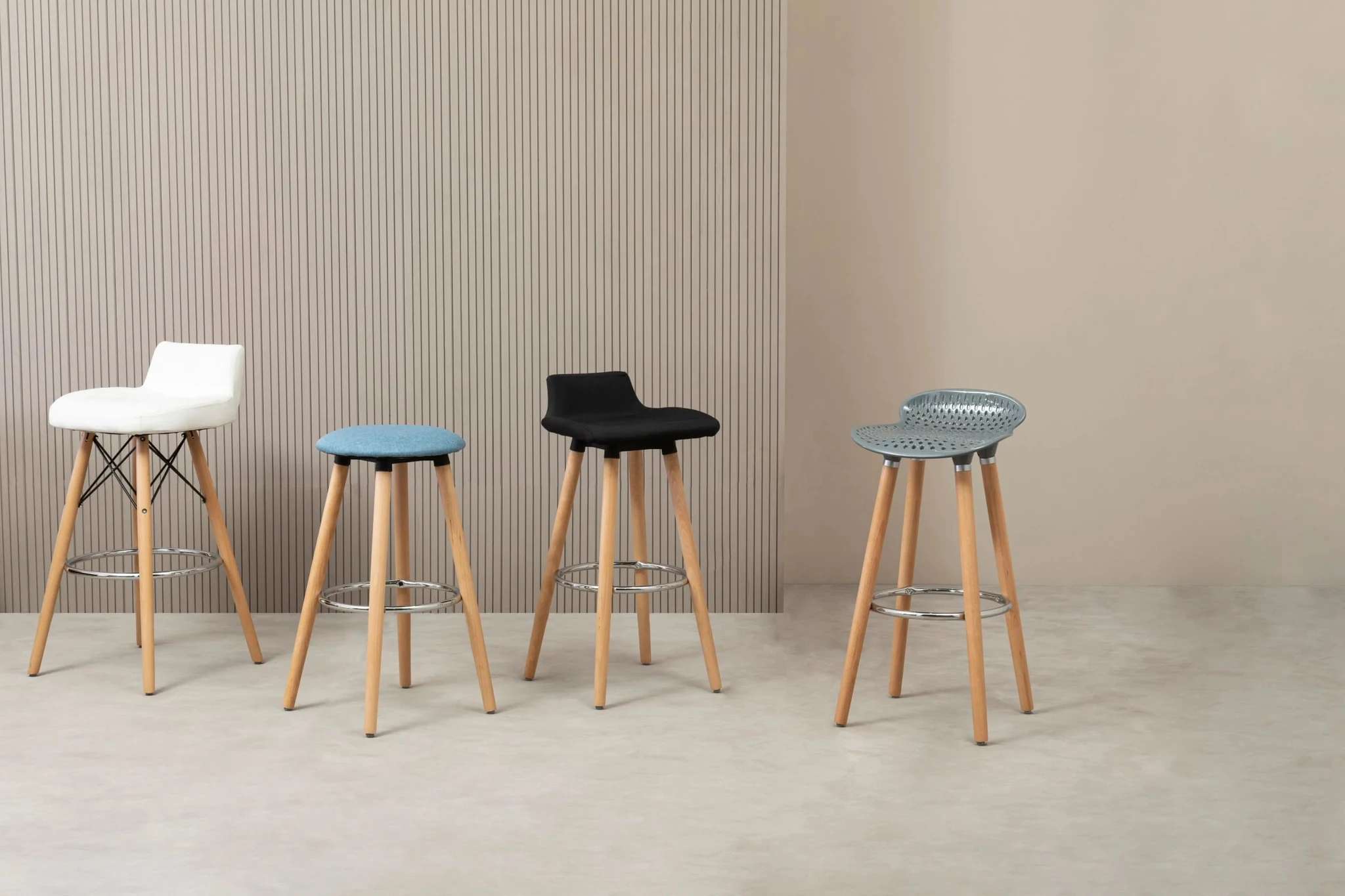 Stockholm Black Leather Effect Quilted Bar Stool - Seating, photo 5 of 8