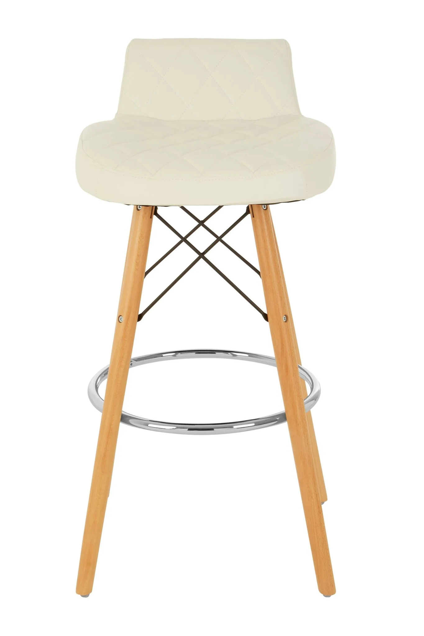 Stockholm White Leather Effect Quilted Bar Stool - Seating, photo 8 of 8