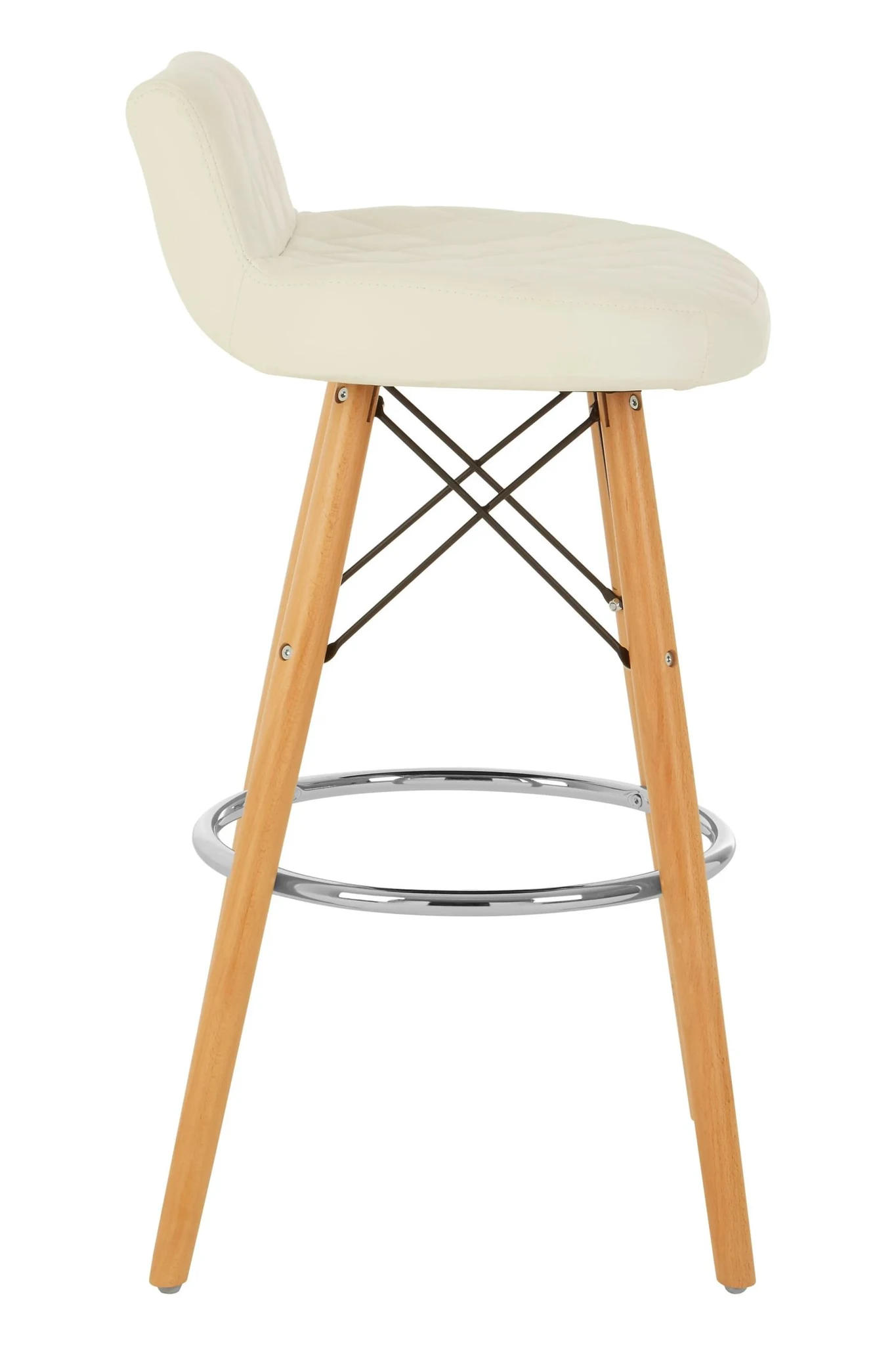 Stockholm White Leather Effect Quilted Bar Stool - Seating, photo 7 of 8
