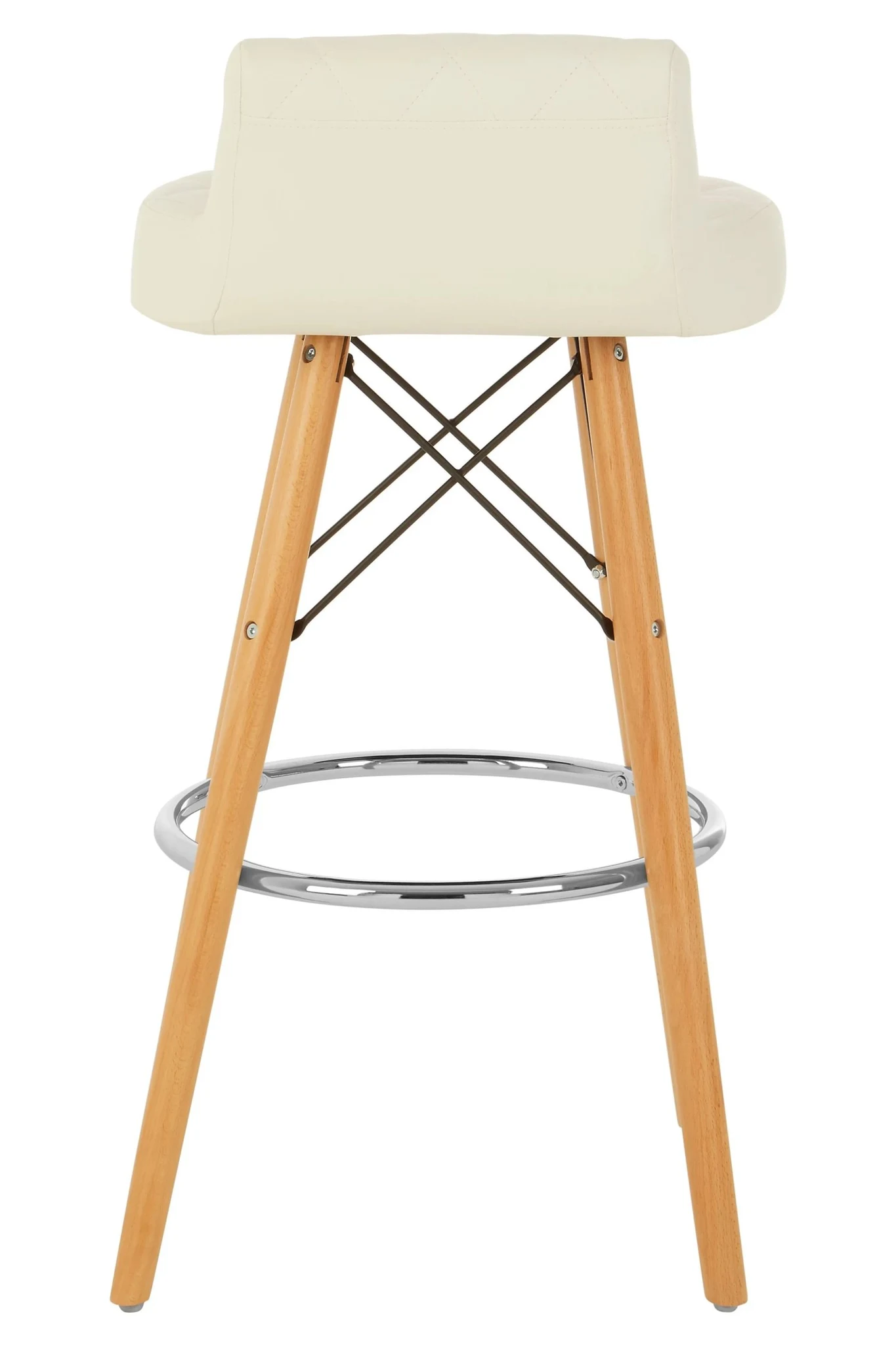 Stockholm White Leather Effect Quilted Bar Stool - Seating, photo 6 of 8