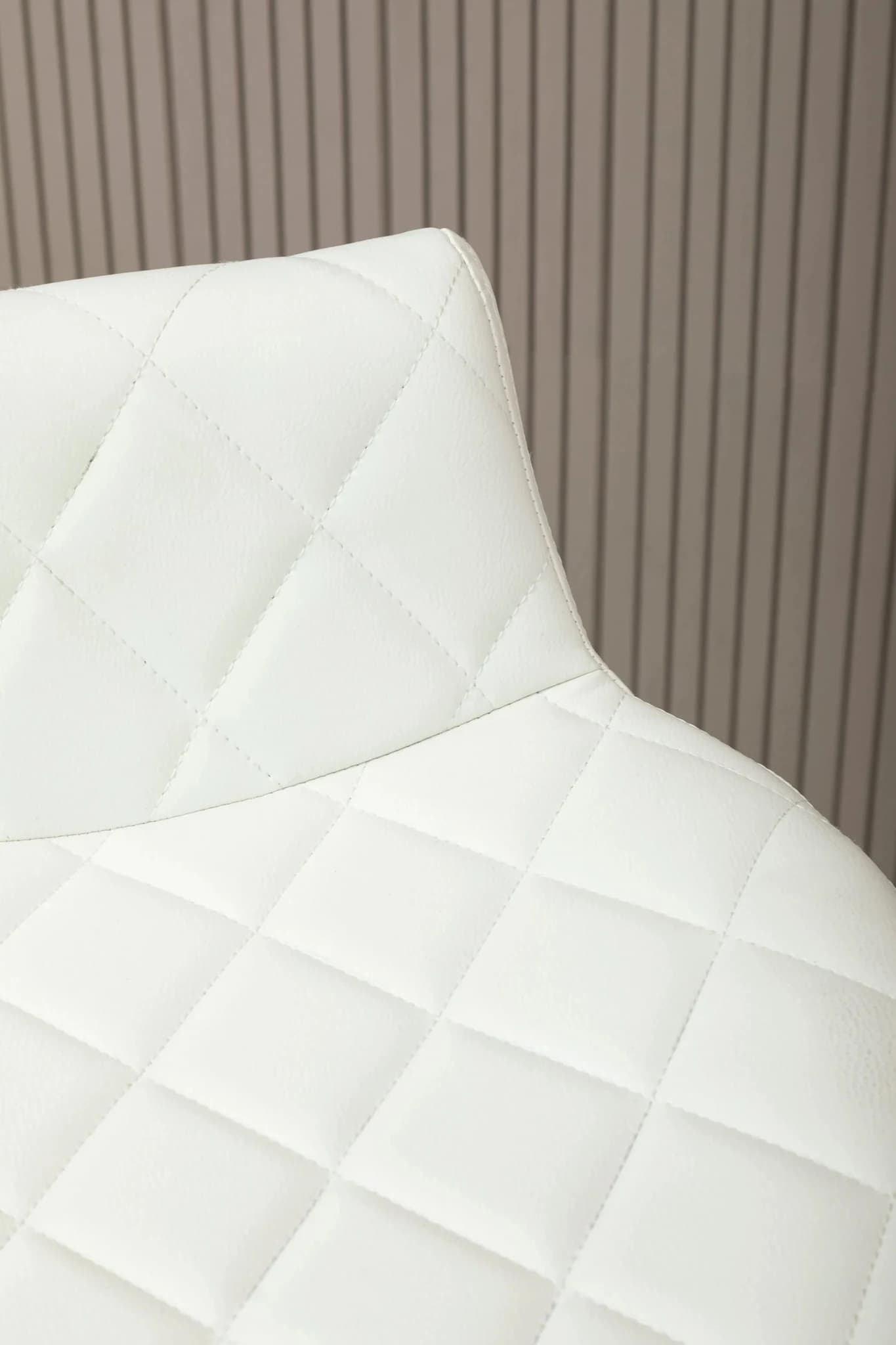 Stockholm White Leather Effect Quilted Bar Stool - Seating, photo 2 of 8