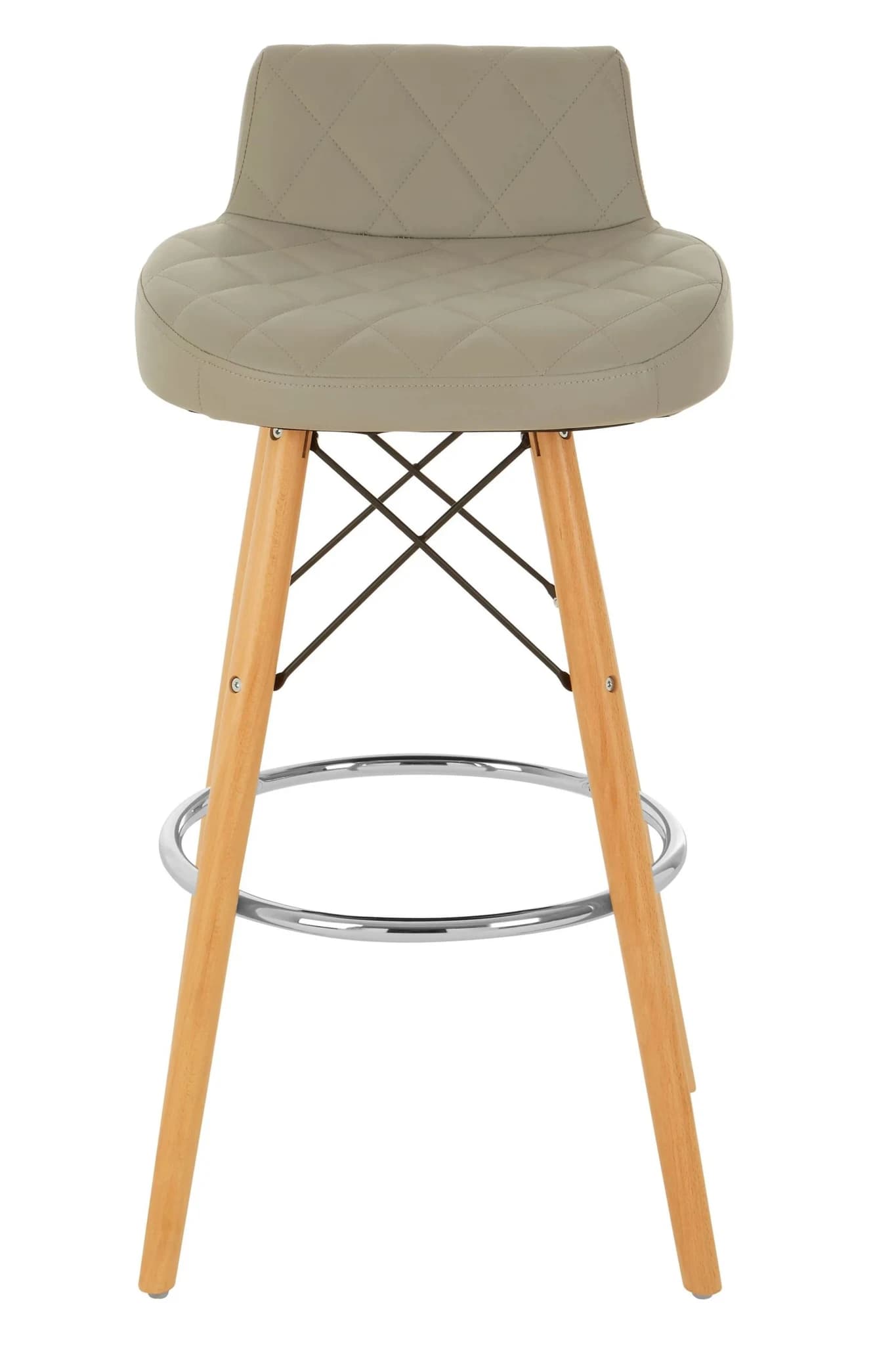Stockholm Grey Leather Effect Quilted Bar Stool - Seating, photo 4 of 5