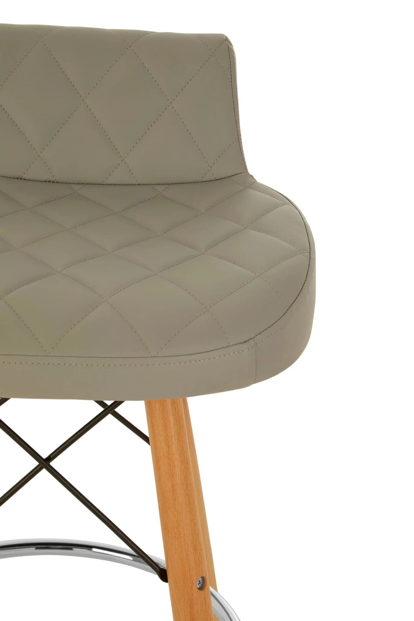 Stockholm Grey Leather Effect Quilted Bar Stool - Seating, photo 5 of 5