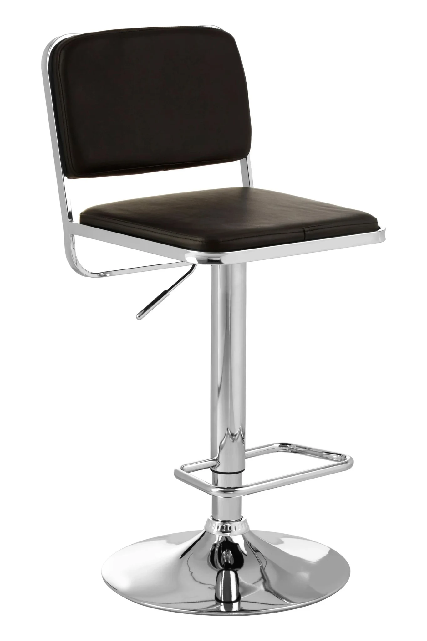Stockholm Black Seat And Chrome Base Bar Stool - Seating, photo 4 of 6