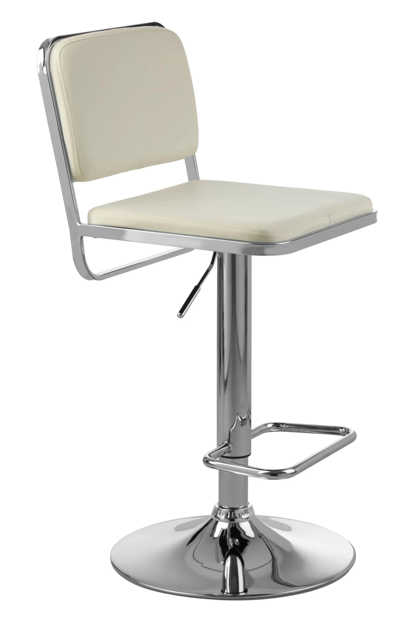 Stockholm White Seat And Chrome Base Bar Stool - Seating, photo 4 of 6