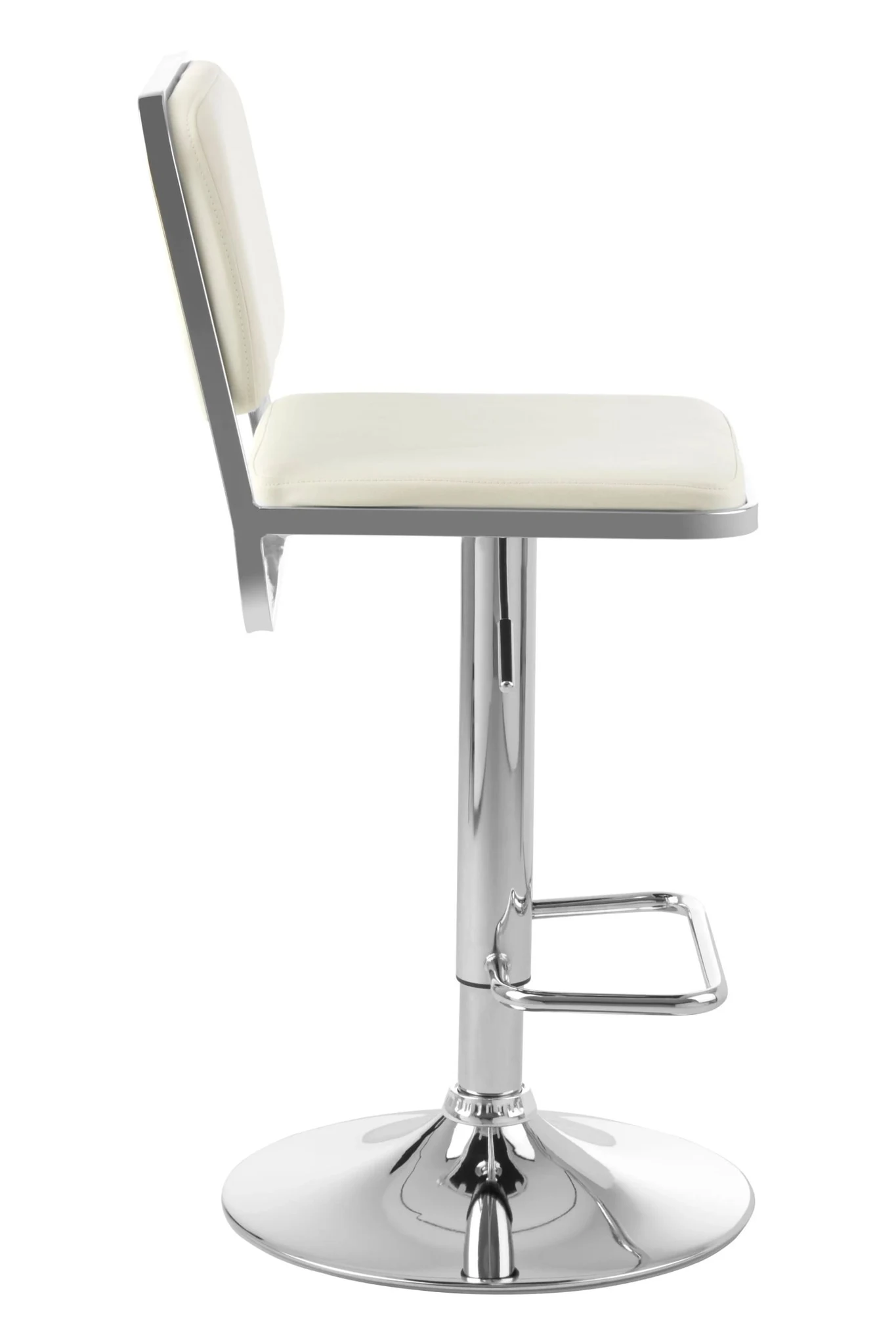 Stockholm White Seat And Chrome Base Bar Stool - Seating, photo 3 of 6