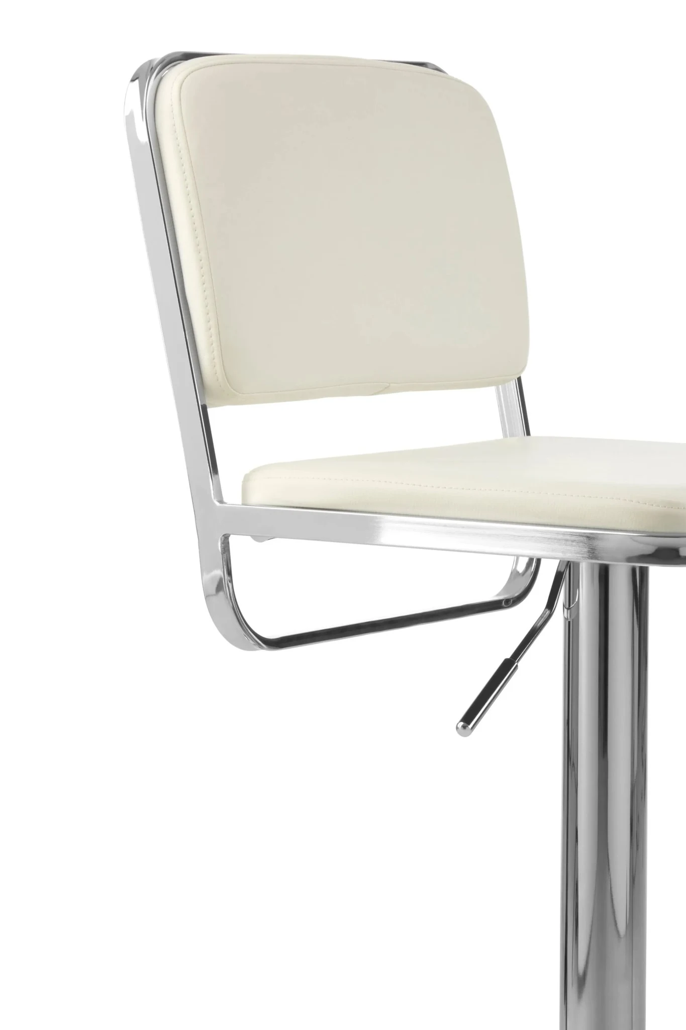 Stockholm White Seat And Chrome Base Bar Stool - Seating, photo 6 of 6