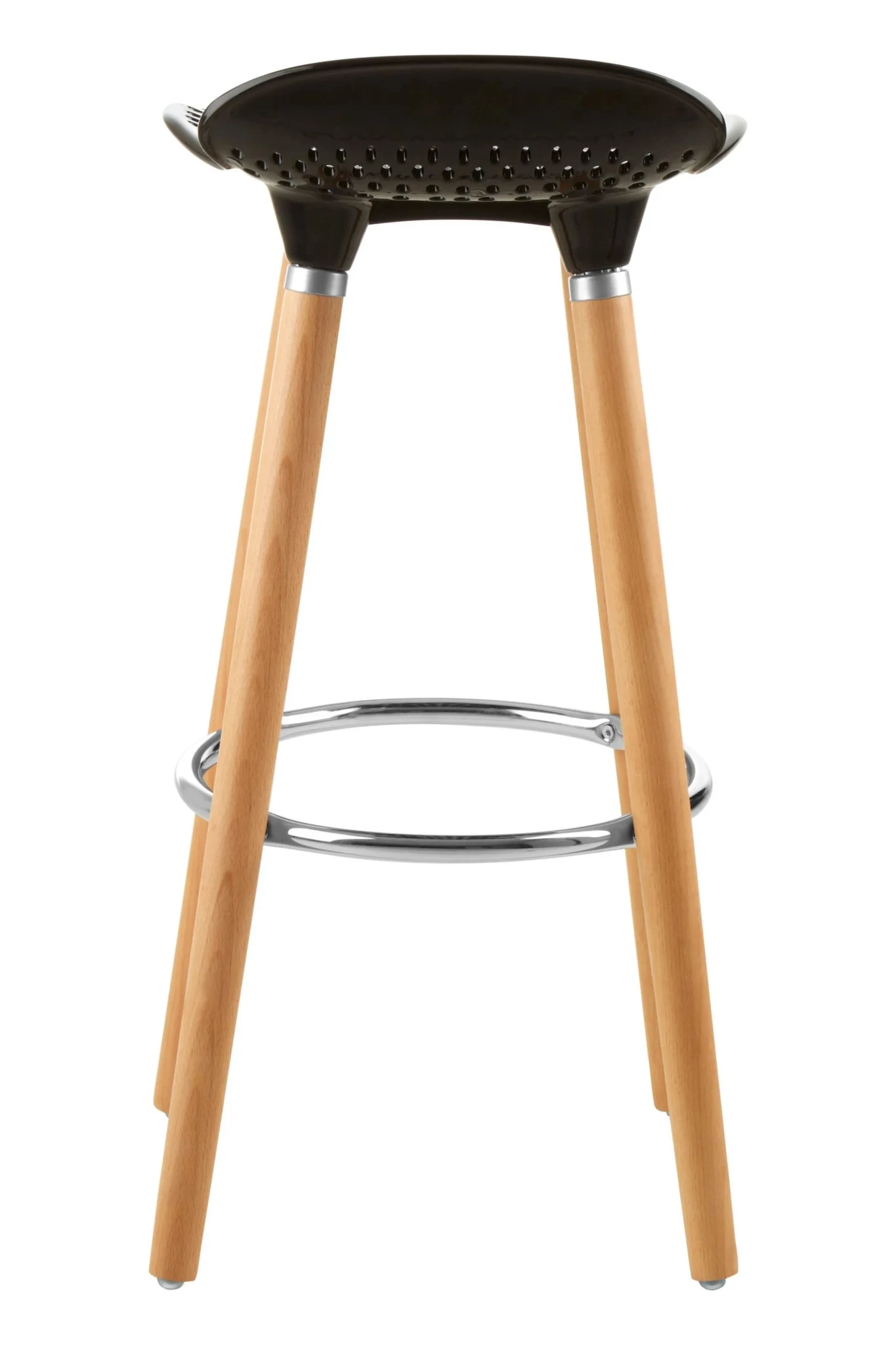 Stockholm Black Moulded Plastic and Wood Bar Stool - Seating, photo 2 of 6