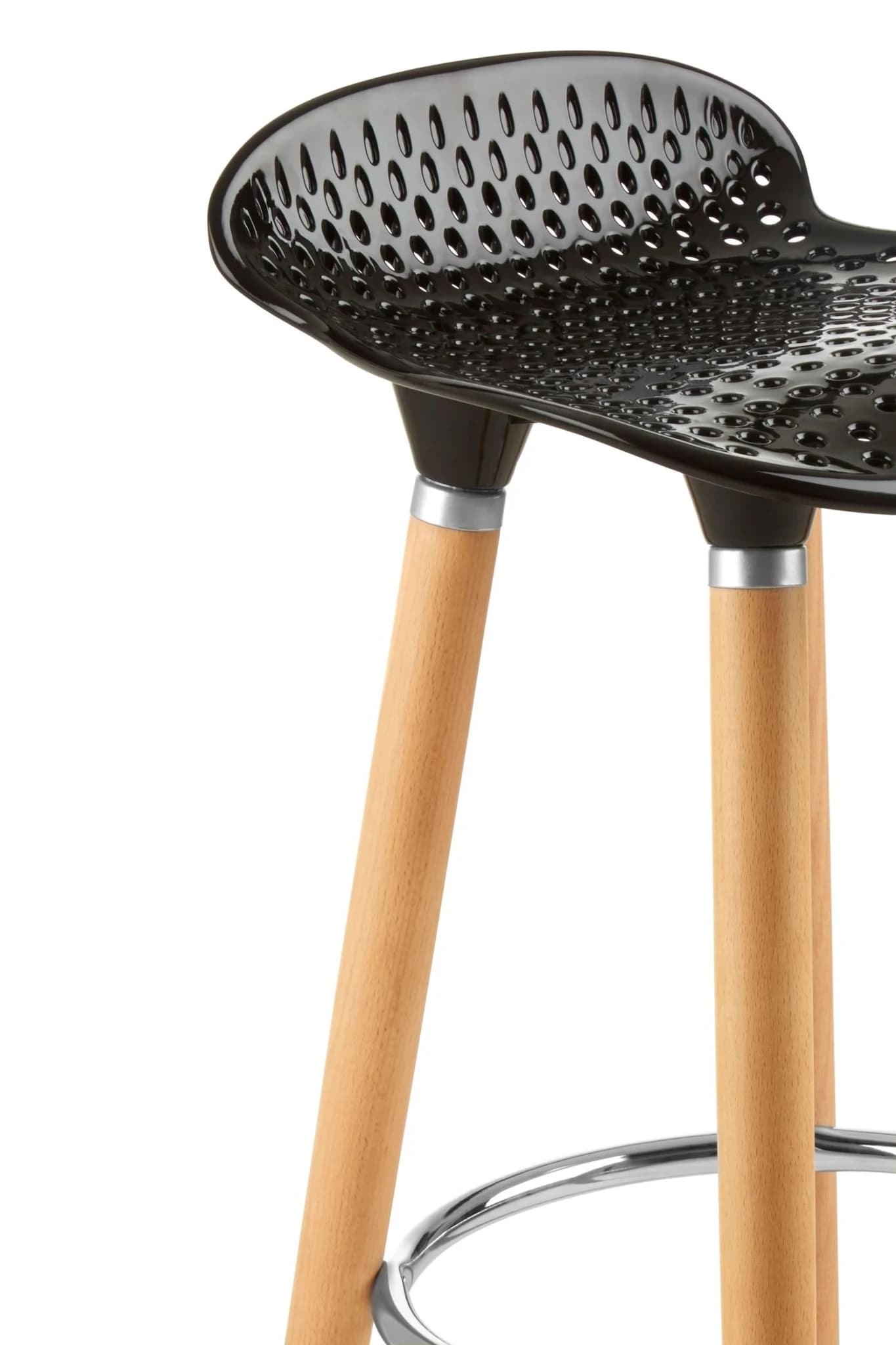 Stockholm Black Moulded Plastic and Wood Bar Stool - Seating, photo 5 of 6