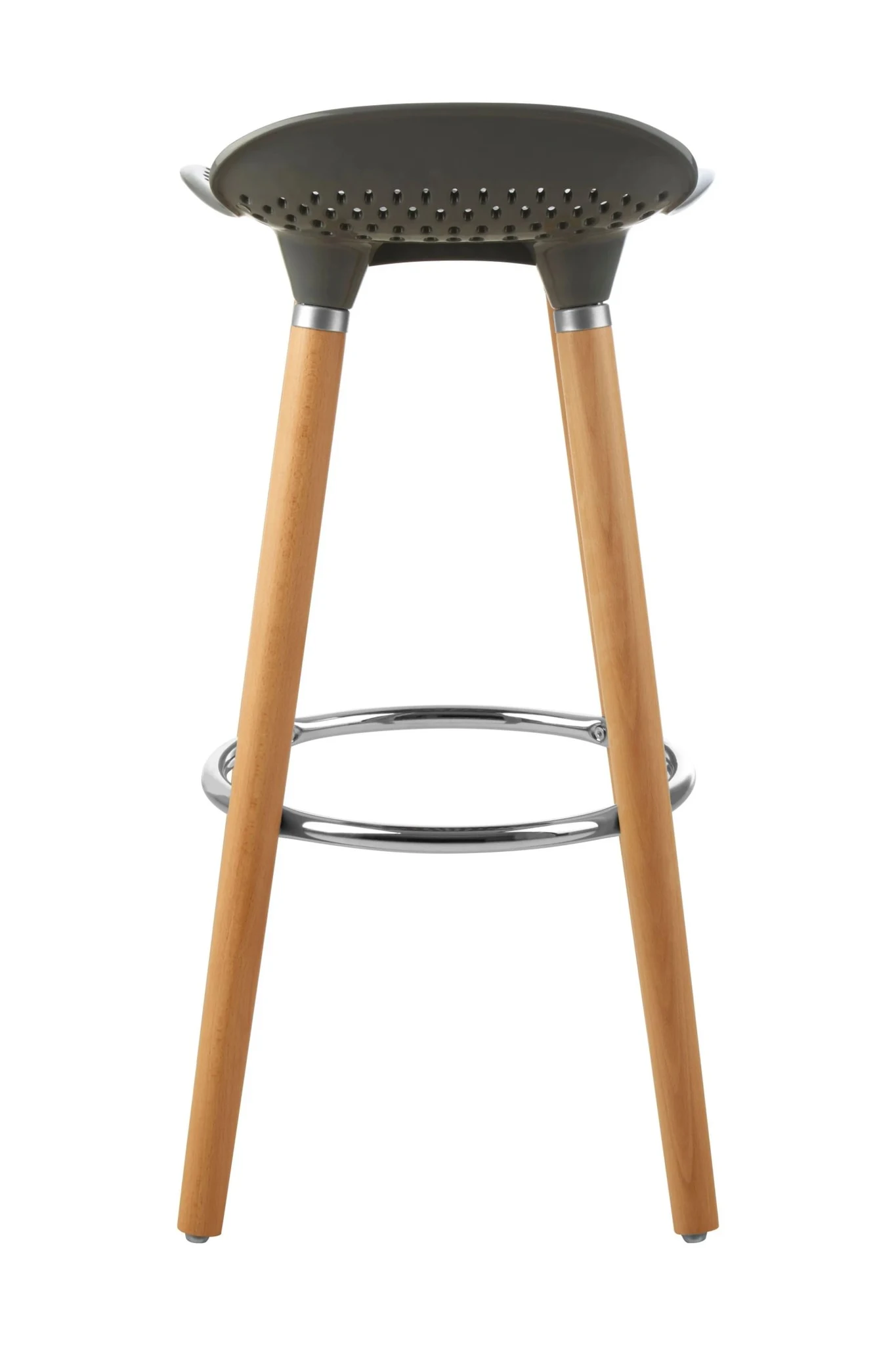 Stockholm Grey Moulded Plastic and Wood Bar Stool - Seating, photo 6 of 8