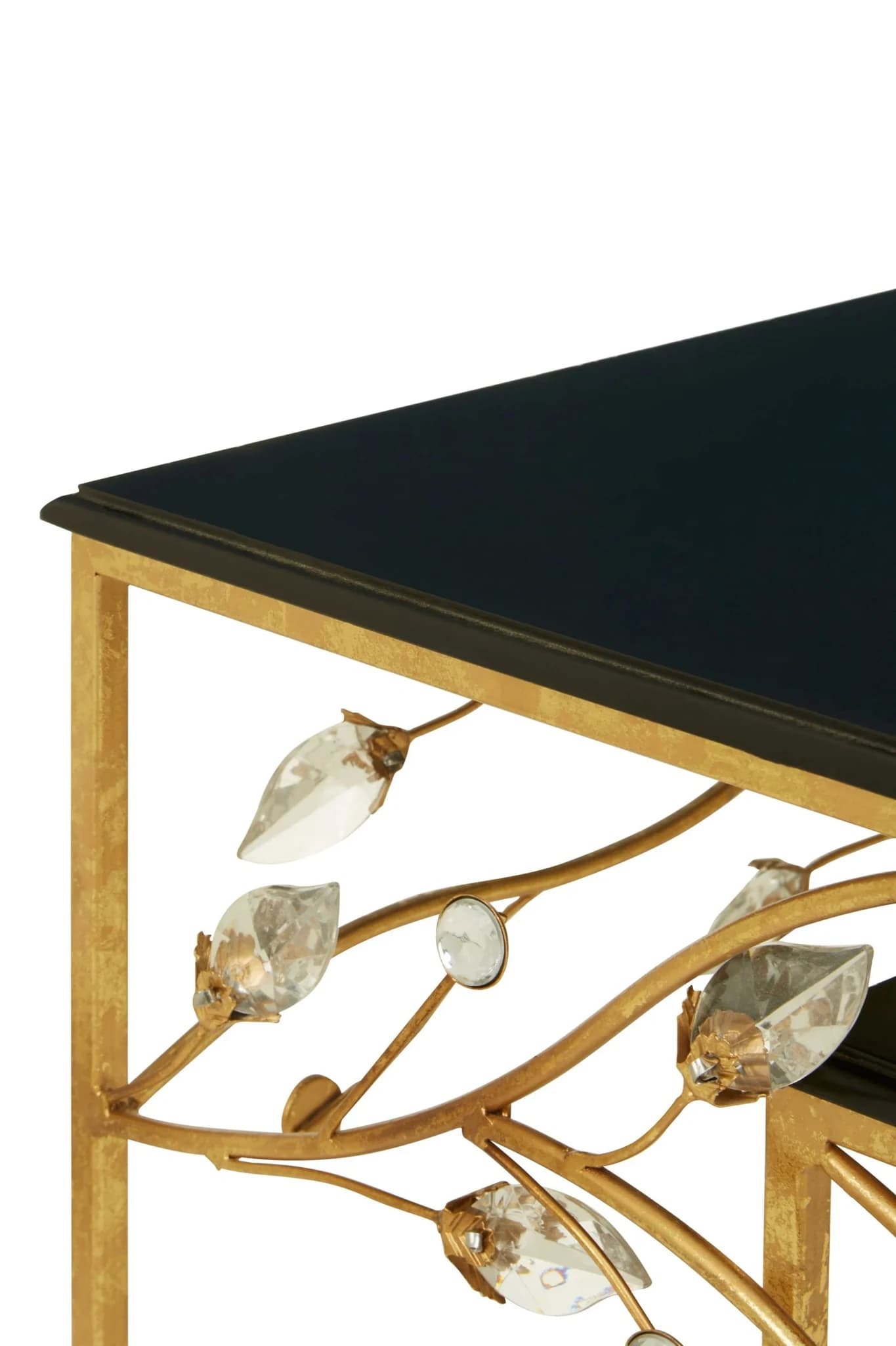 Yaxi Black and Gold Finish Set of 2 Nesting Tables - Tables, photo 4 of 6