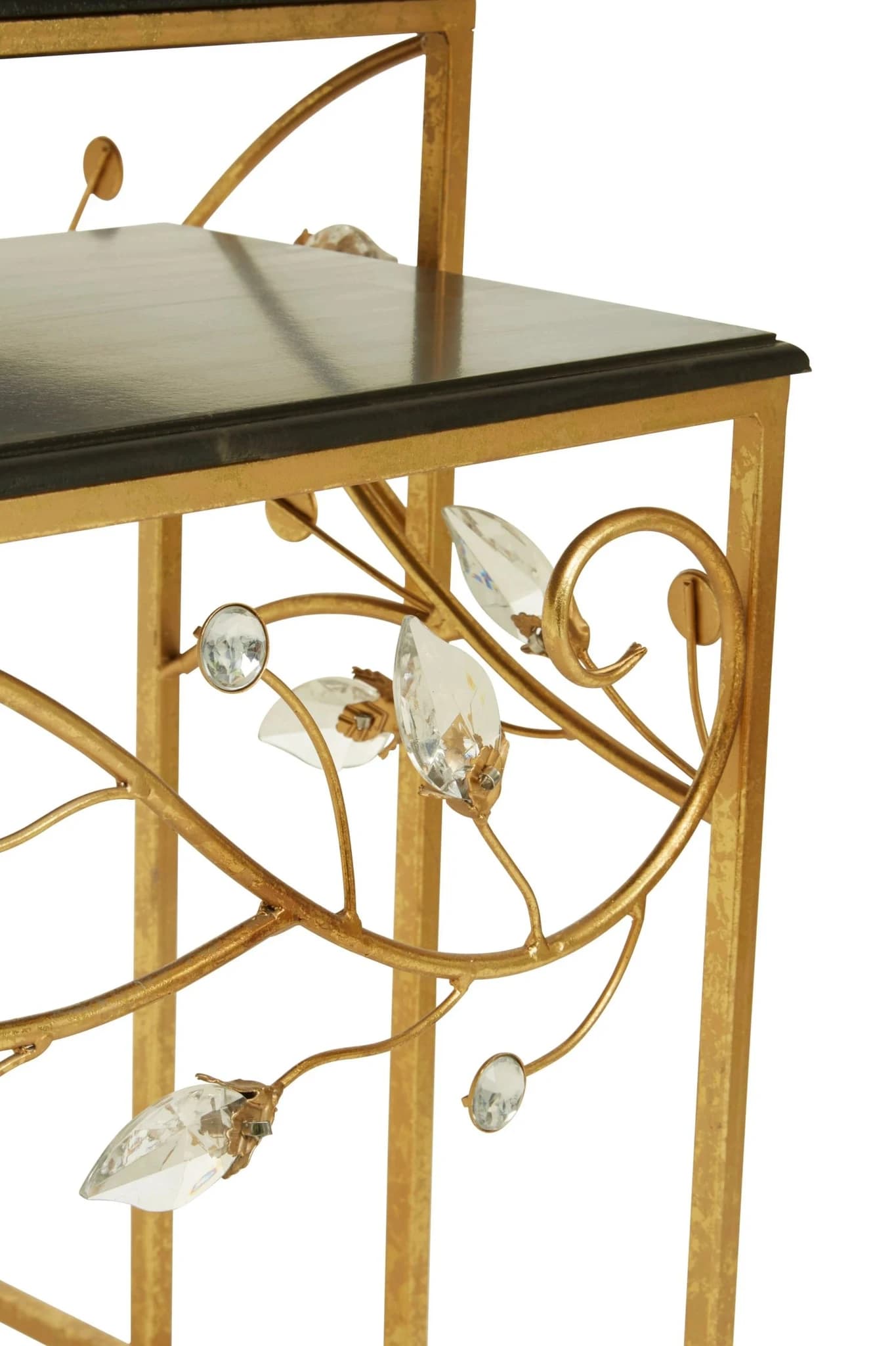 Yaxi Black and Gold Finish Set of 2 Nesting Tables - Tables, photo 6 of 6