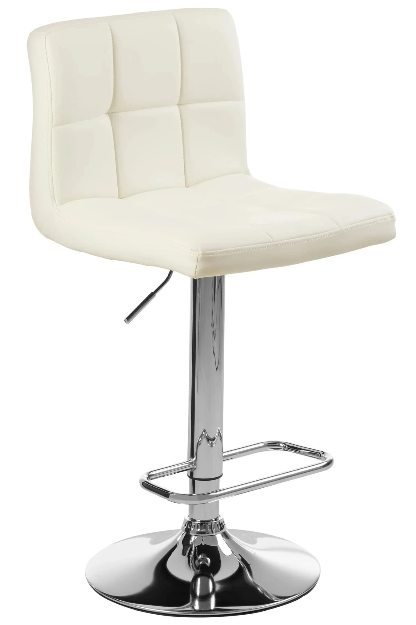 Baina White Quilted Chrome Base Bar Stool - Seating, photo 4 of 6