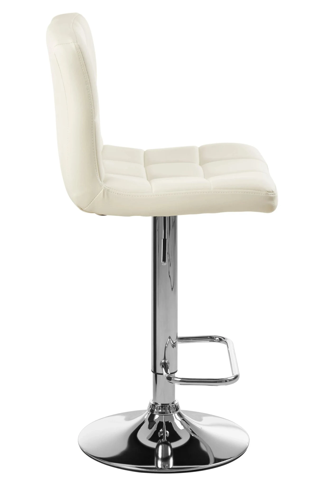 Baina White Quilted Chrome Base Bar Stool - Seating, photo 3 of 6