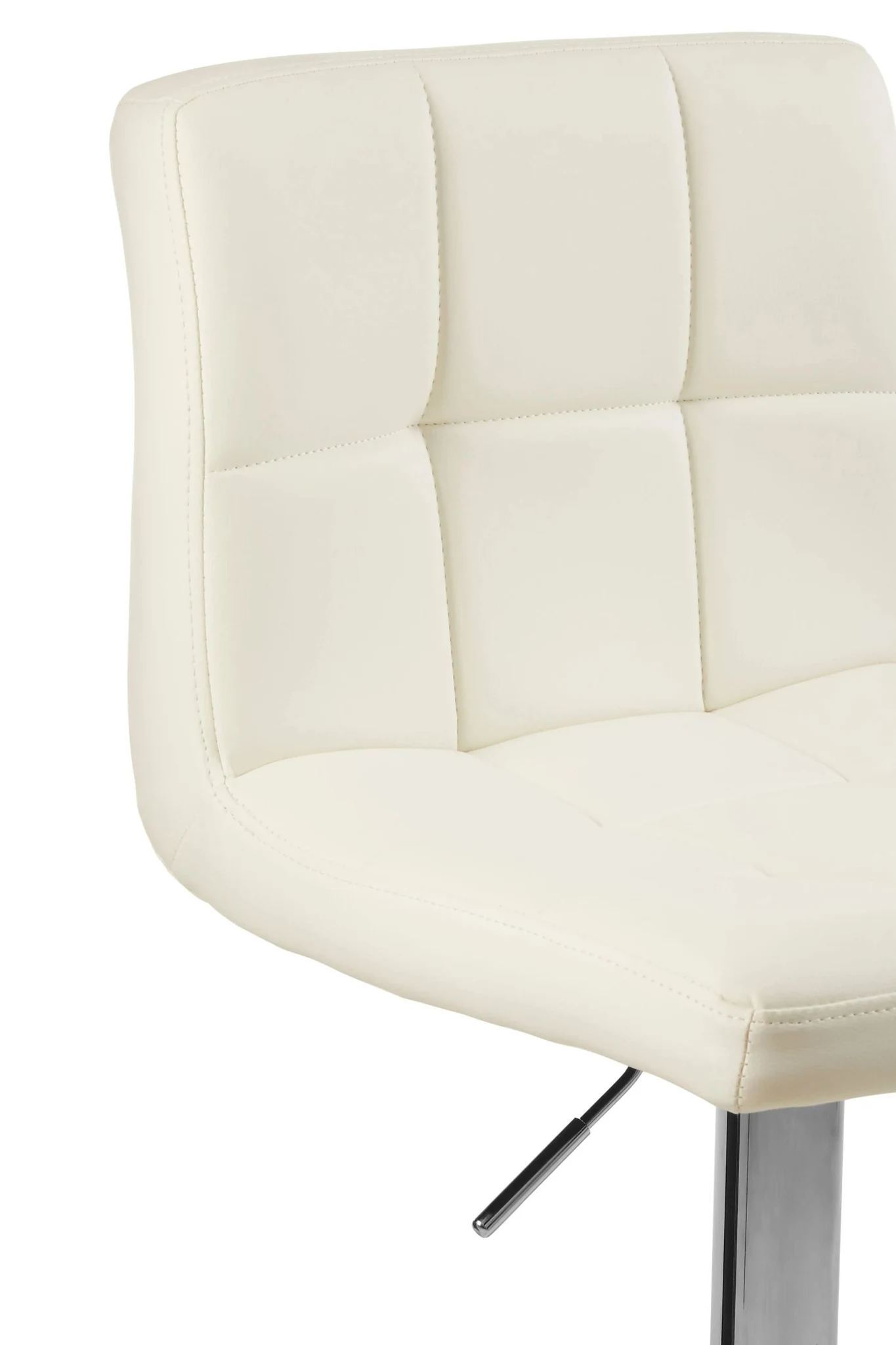 Baina White Quilted Chrome Base Bar Stool - Seating, photo 6 of 6
