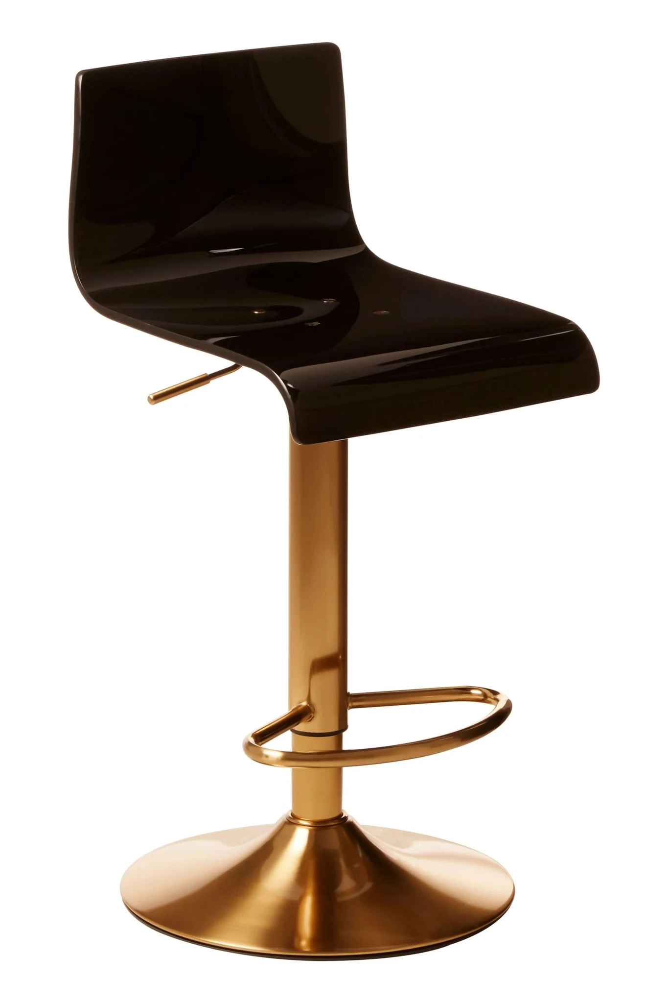 Baina Black Acrylic Seat Bar Stool with Gold Base - Seating, photo 4 of 6