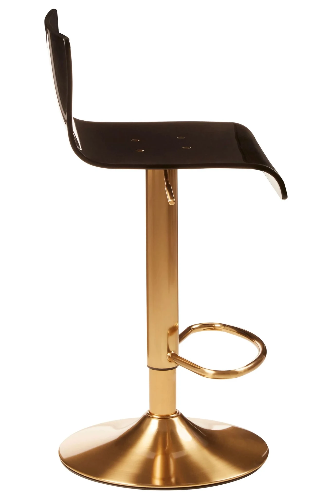Baina Black Acrylic Seat Bar Stool with Gold Base - Seating, photo 3 of 6