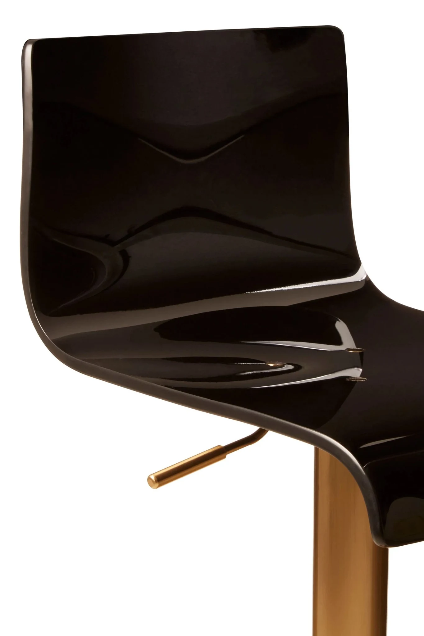 Baina Black Acrylic Seat Bar Stool with Gold Base - Seating, photo 6 of 6