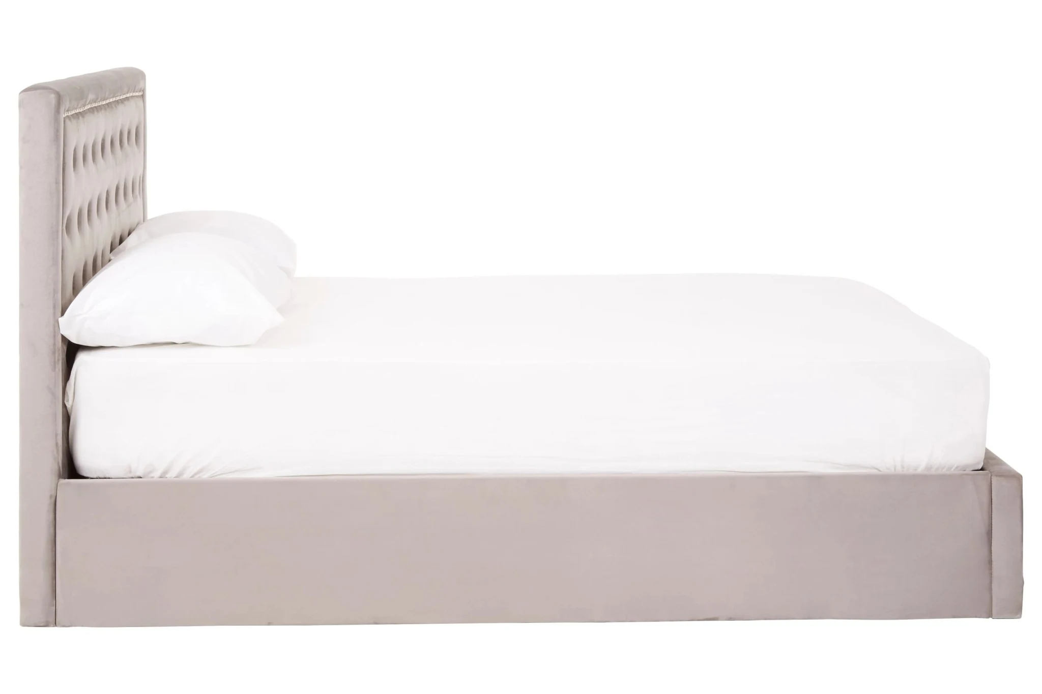 Hannah Grey Velvet Ottoman Bed Double - Furniture, photo 2 of 8