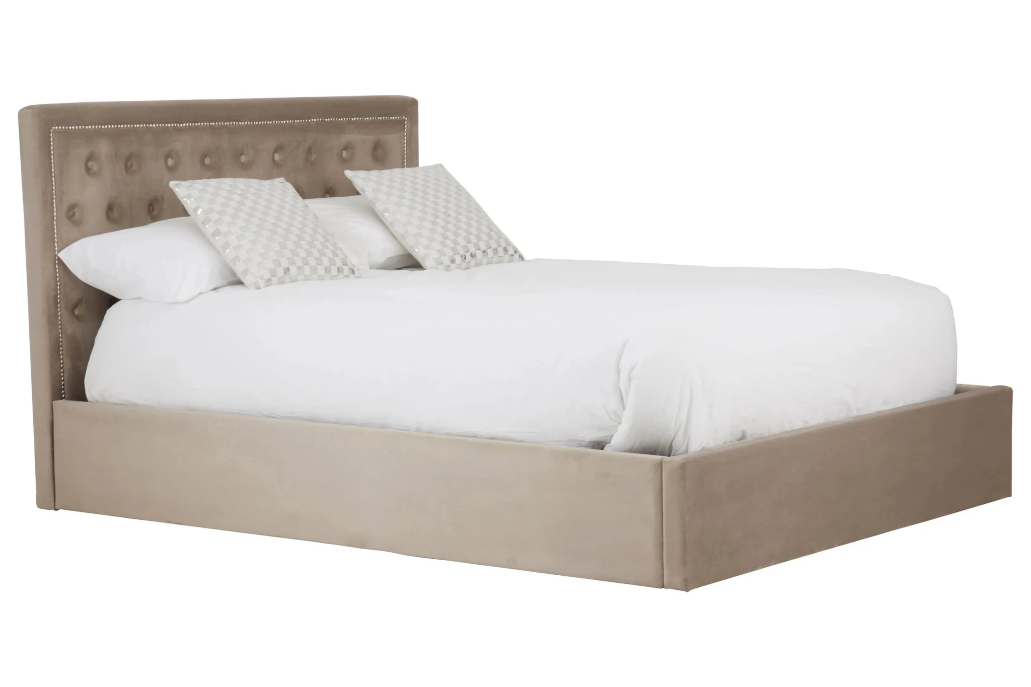 Hannah Mink Velvet Ottoman King Bed - Furniture, photo 4 of 8