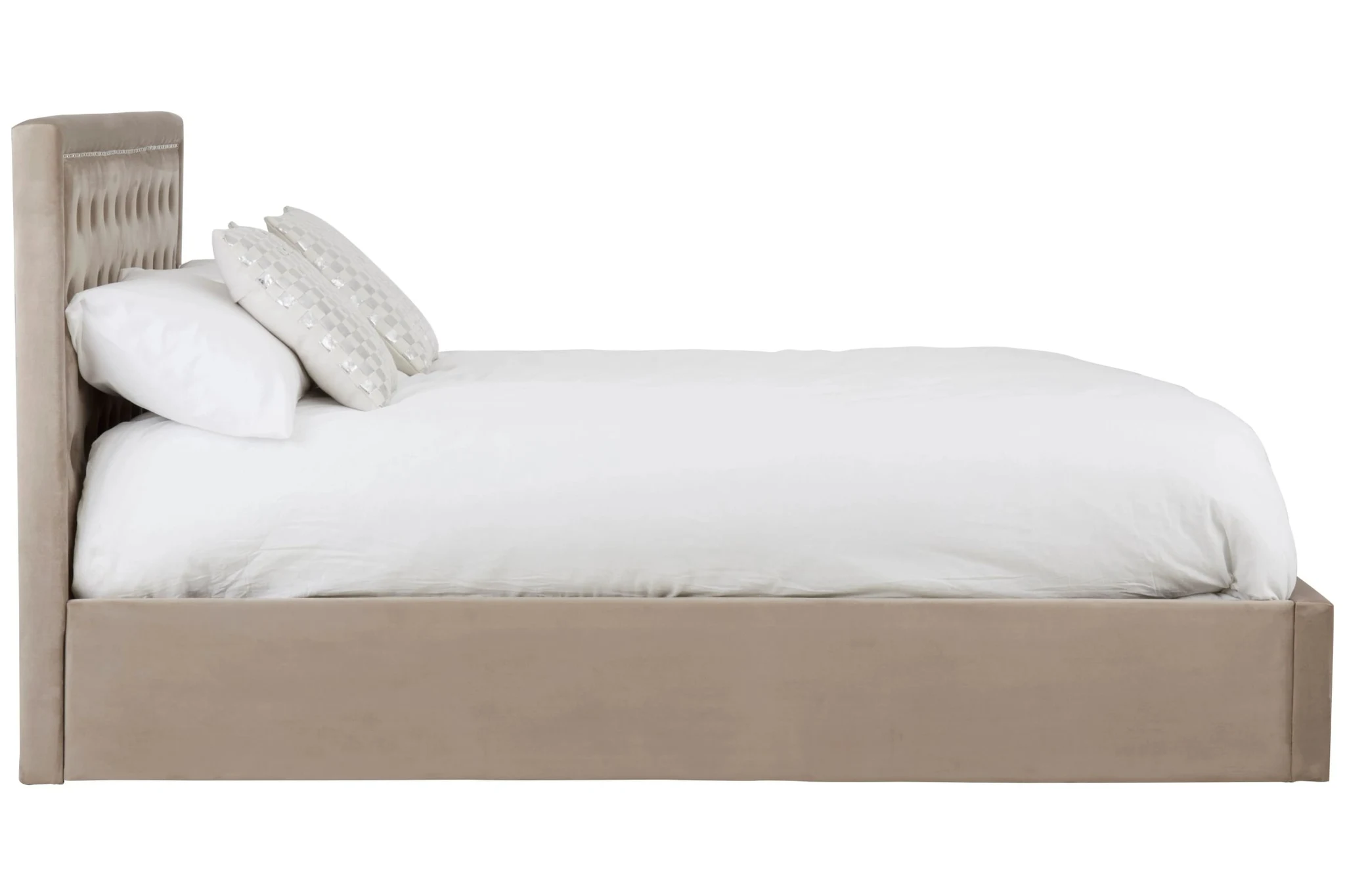 Hannah Mink Velvet Ottoman King Bed - Furniture, photo 3 of 8