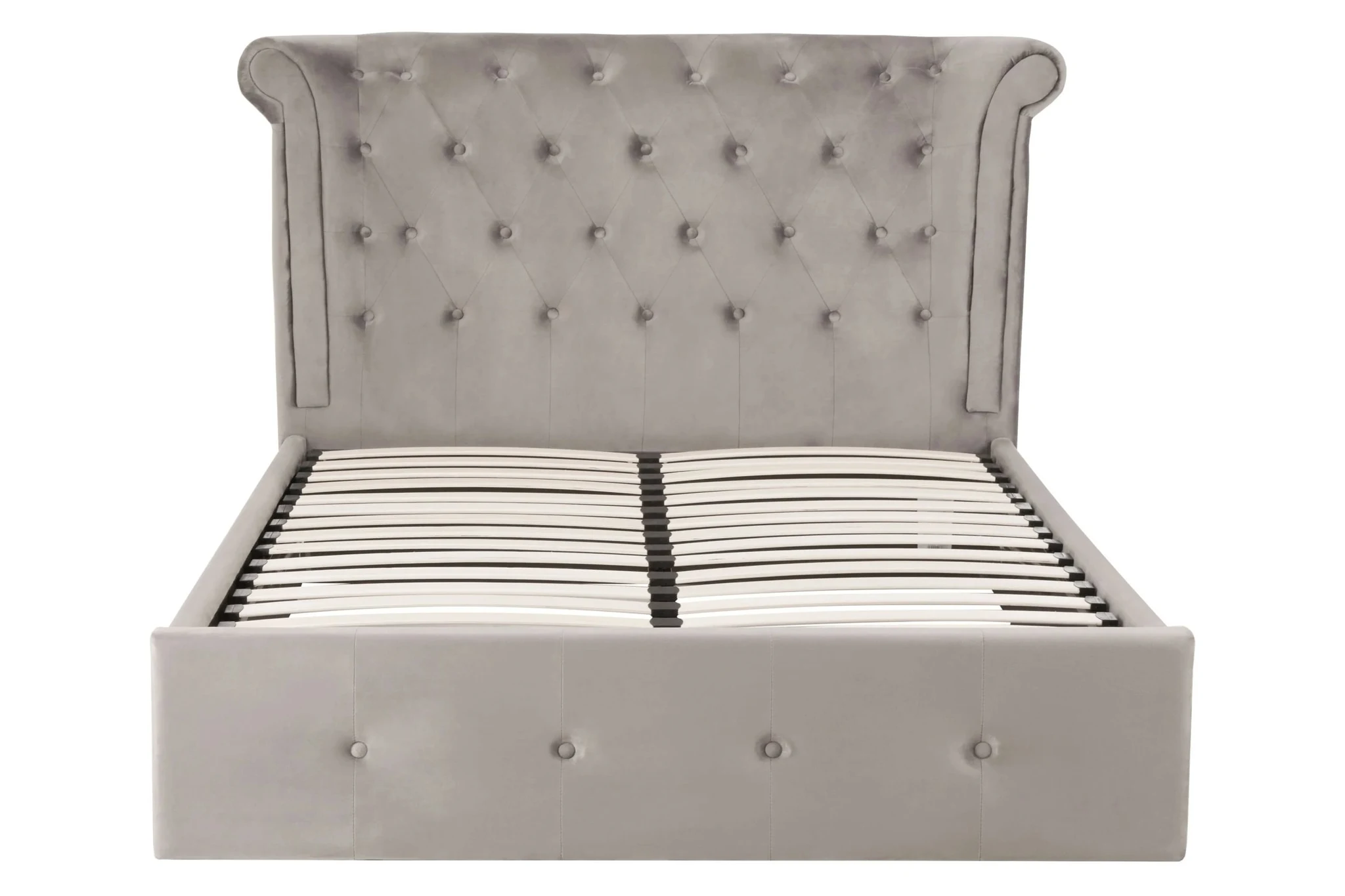 Edison Grey Velvet Ottoman Double Bed - Furniture, photo 7 of 8