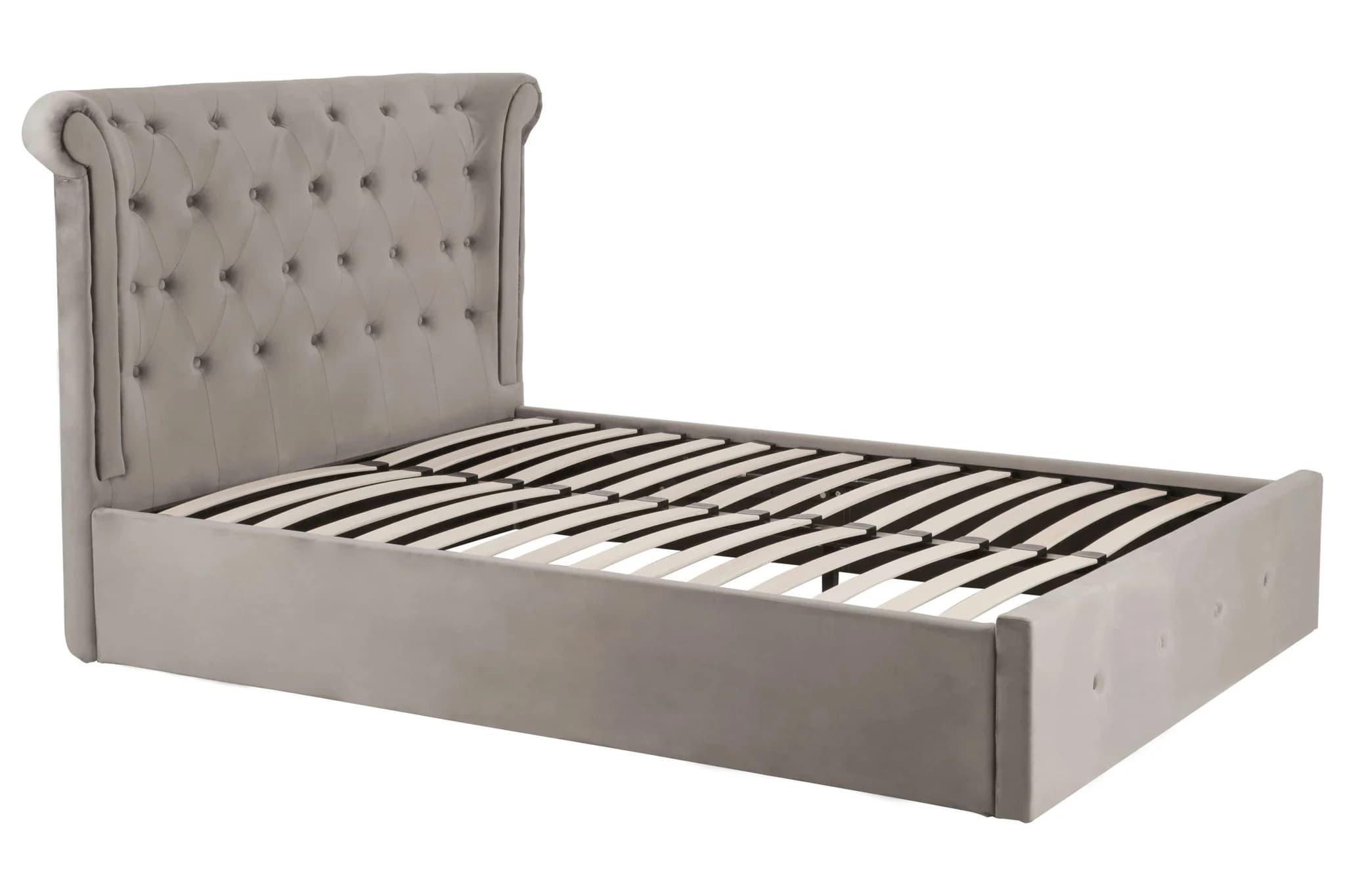 Edison Grey Velvet Ottoman Double Bed - Furniture, photo 6 of 8