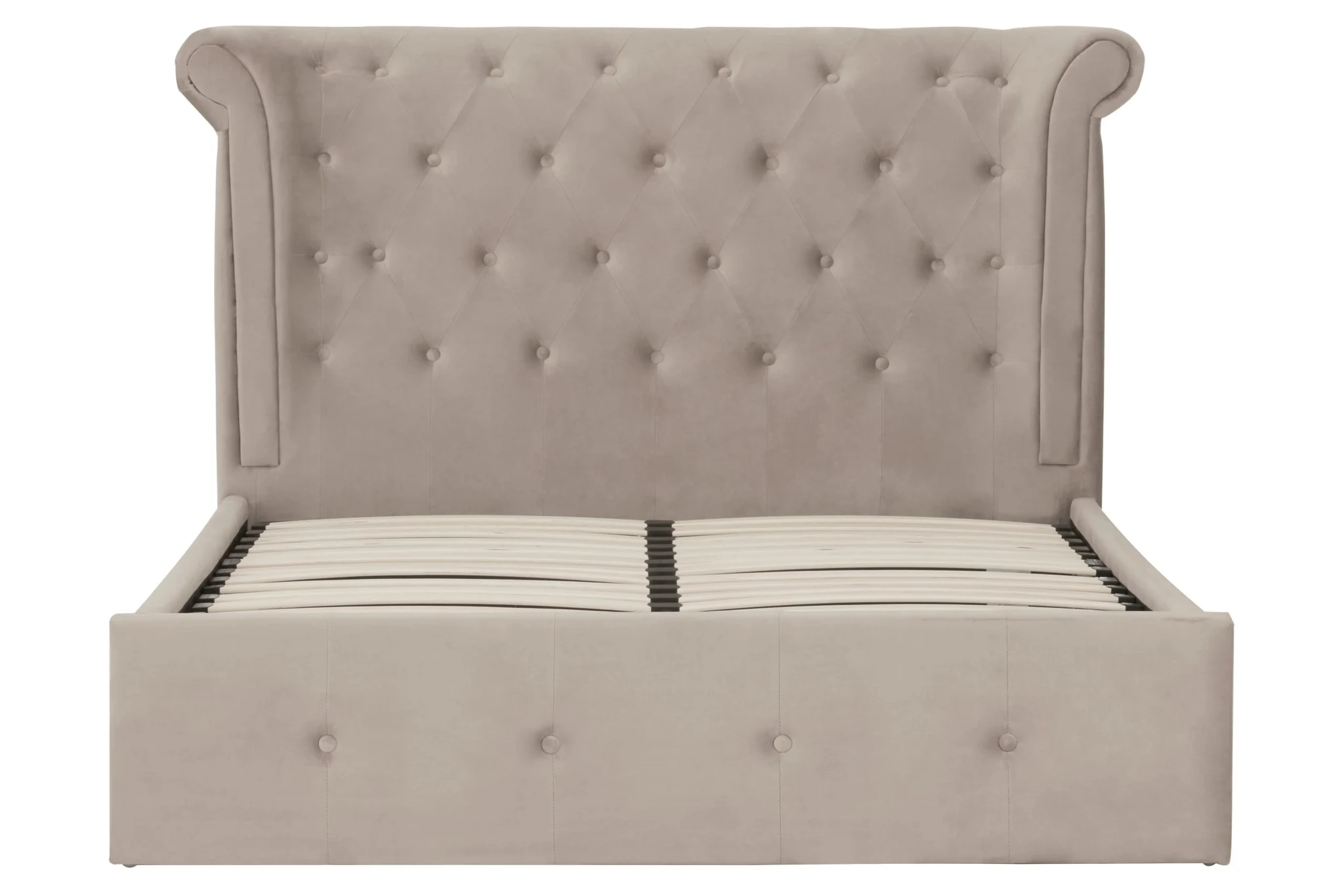 Edison Mink Velvet Ottoman Double Bed - Furniture, photo 5 of 8