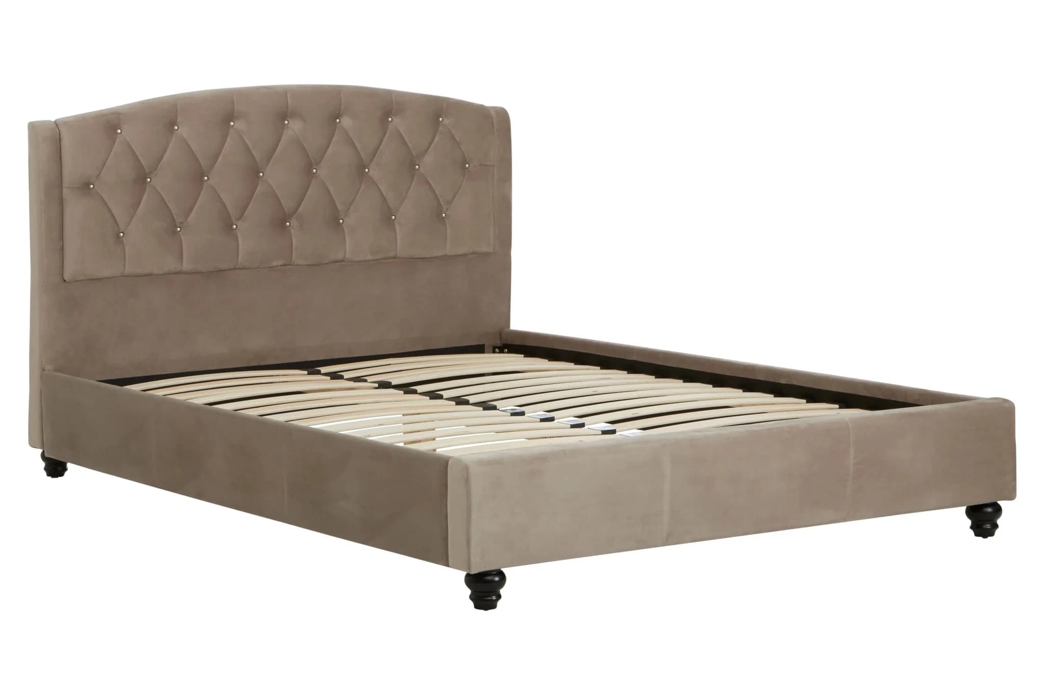 Josephine Mink Brushed Velvet Double Bed - Furniture, photo 4 of 8