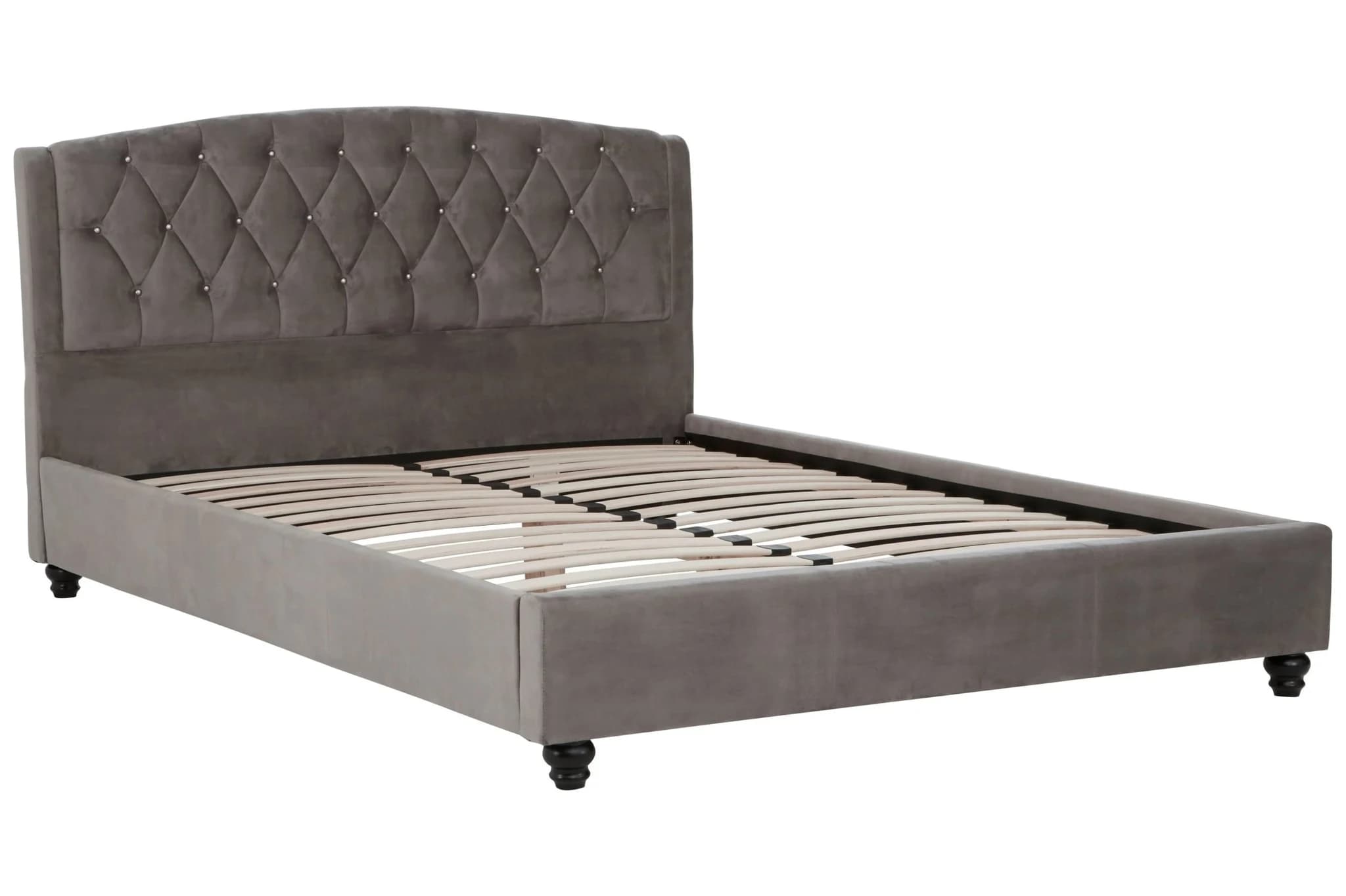Josephine Grey Velvet King Bed - Furniture, photo 4 of 8