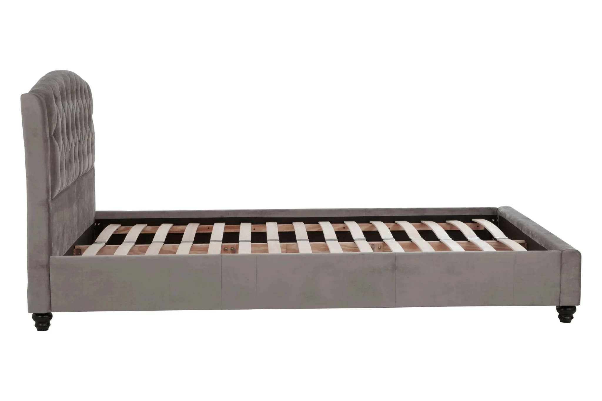 Josephine Grey Velvet King Bed - Furniture, photo 3 of 8