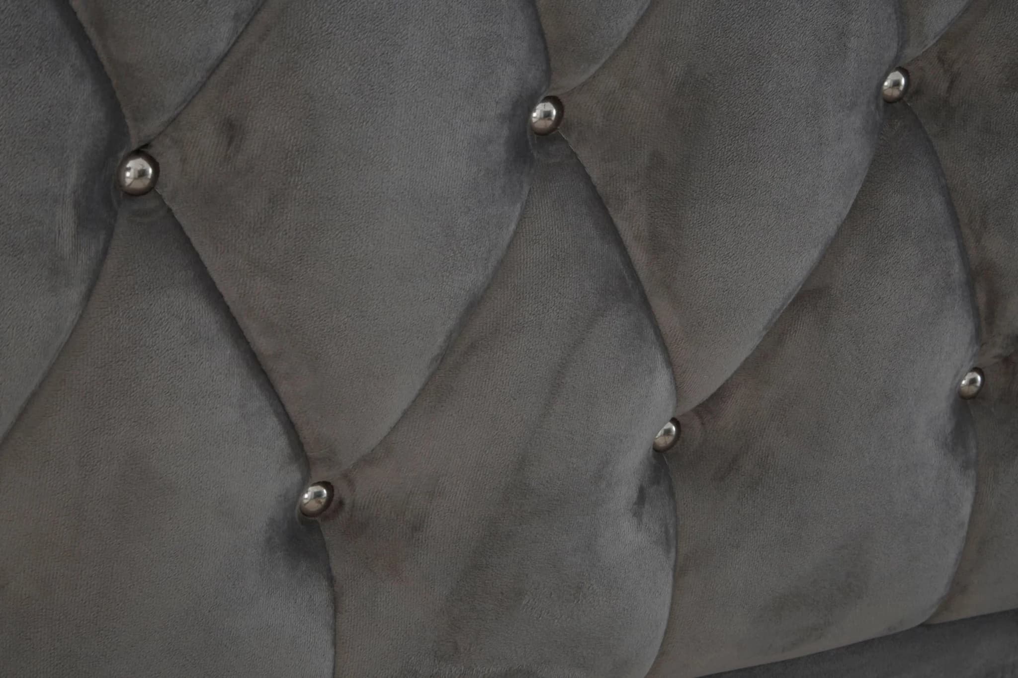 Josephine Grey Velvet King Bed - Furniture, photo 8 of 8