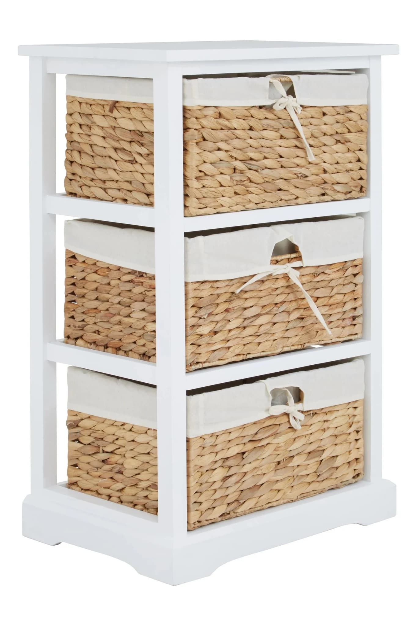Ashby White Acacia Wood and Water Hyacinth Chest of 3 Drawers - Bookcases & shelving, photo 6 of 8