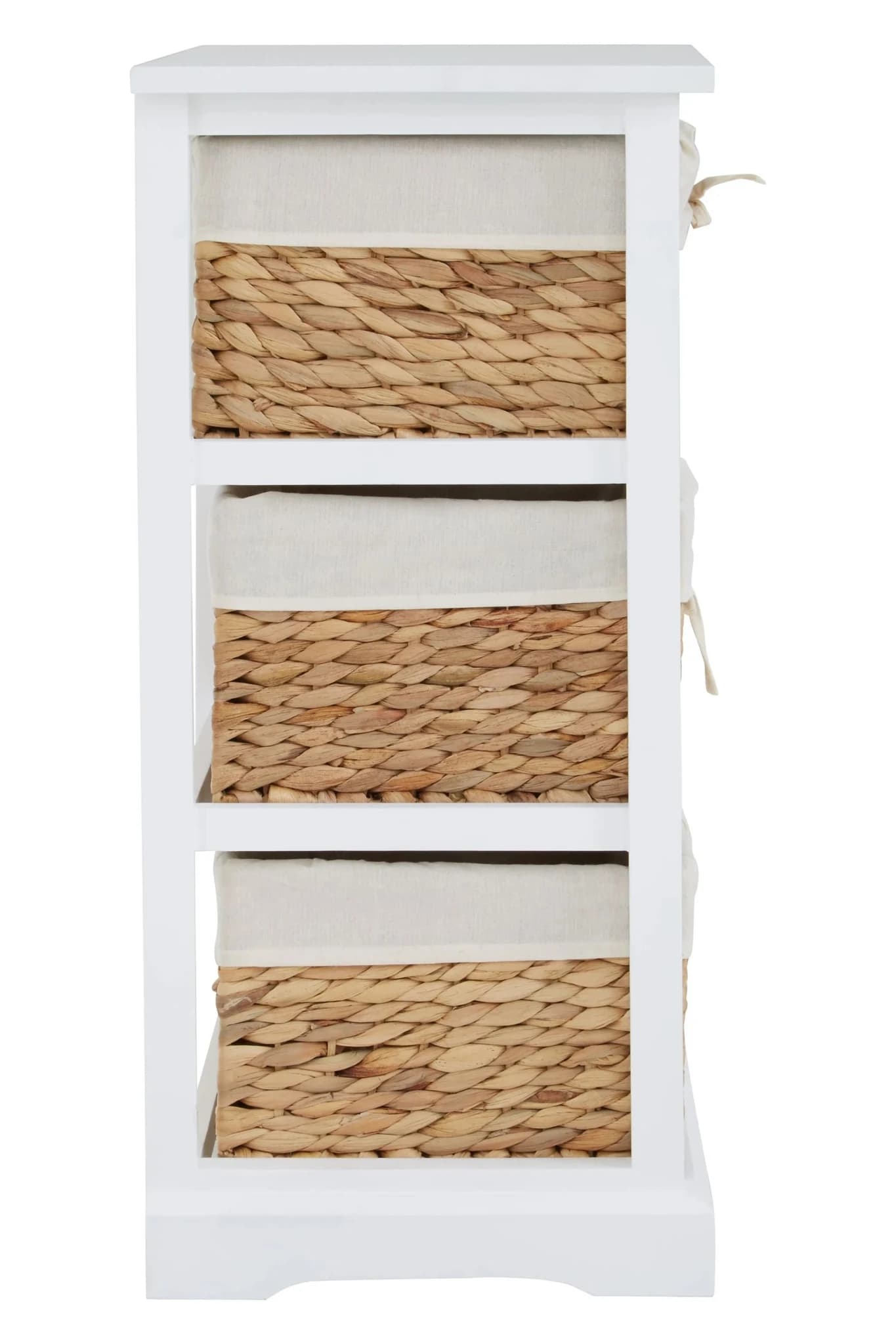Ashby White Acacia Wood and Water Hyacinth Chest of 3 Drawers - Bookcases & shelving, photo 5 of 8