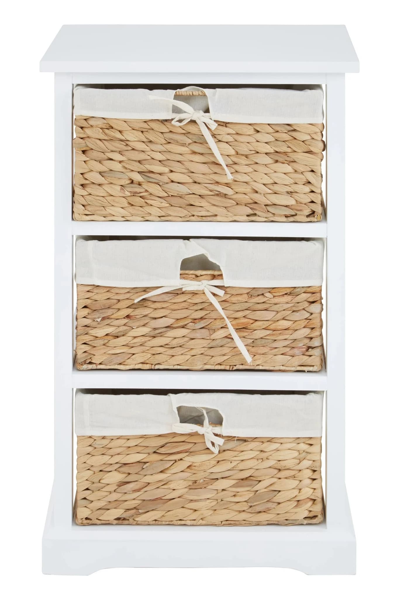 Ashby White Acacia Wood and Water Hyacinth Chest of 3 Drawers - Bookcases & shelving, photo 4 of 8