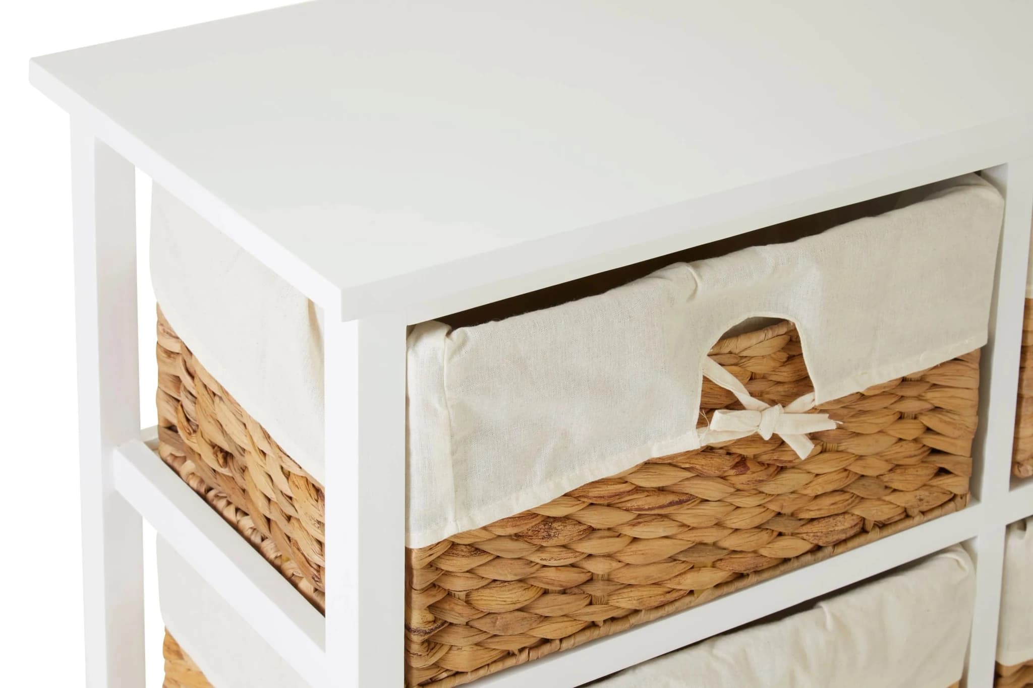 Ashby White Acacia Wood and Water Hyacinth Chest of 6 Drawers - Bookcases & shelving, photo 5 of 7
