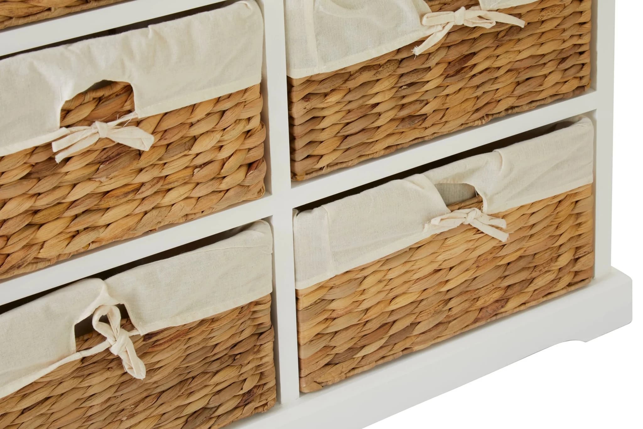 Ashby White Acacia Wood and Water Hyacinth Chest of 6 Drawers - Bookcases & shelving, photo 7 of 7