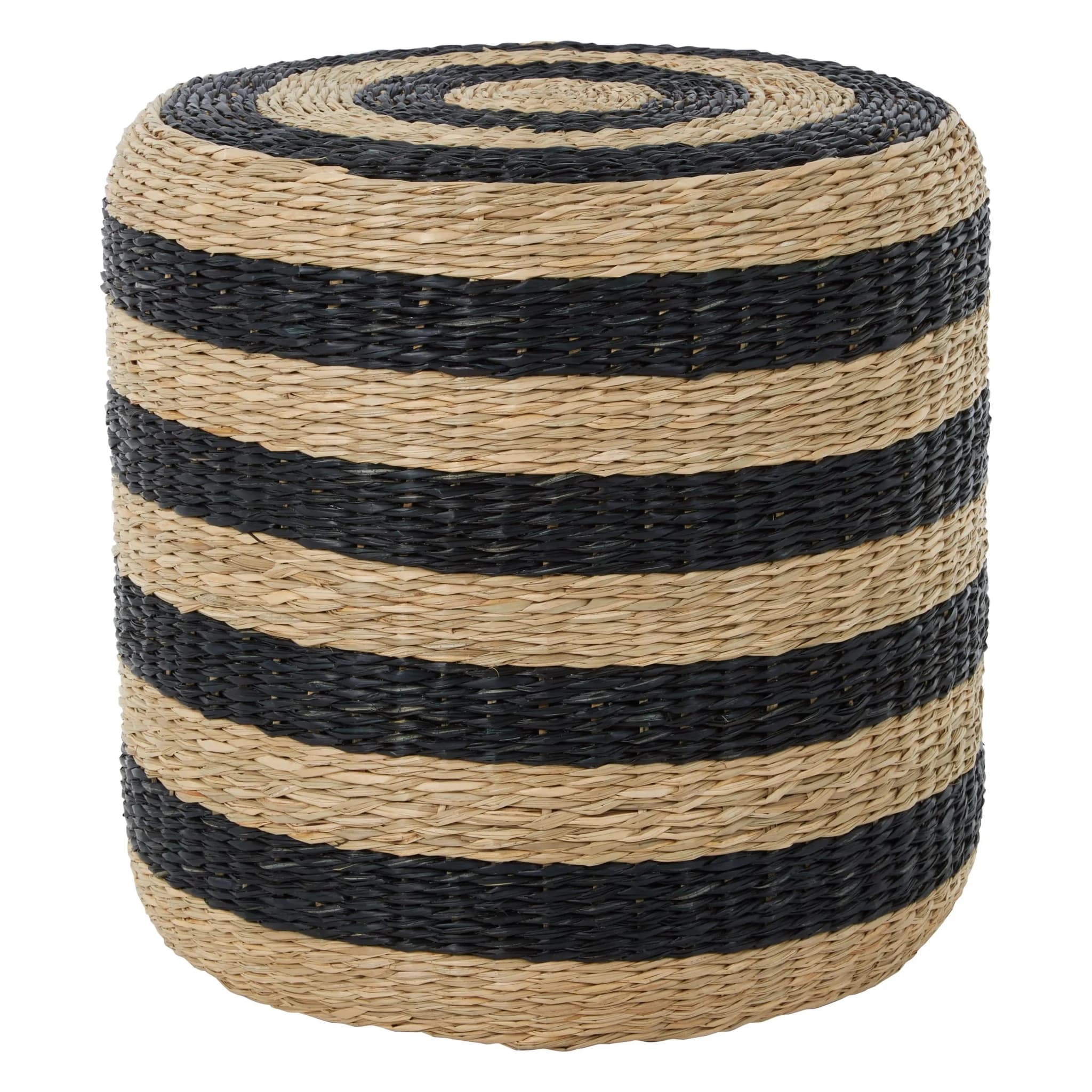 Ashby Seagrass Pouffe with Black Stripes. - Decorative, photo 3 of 5