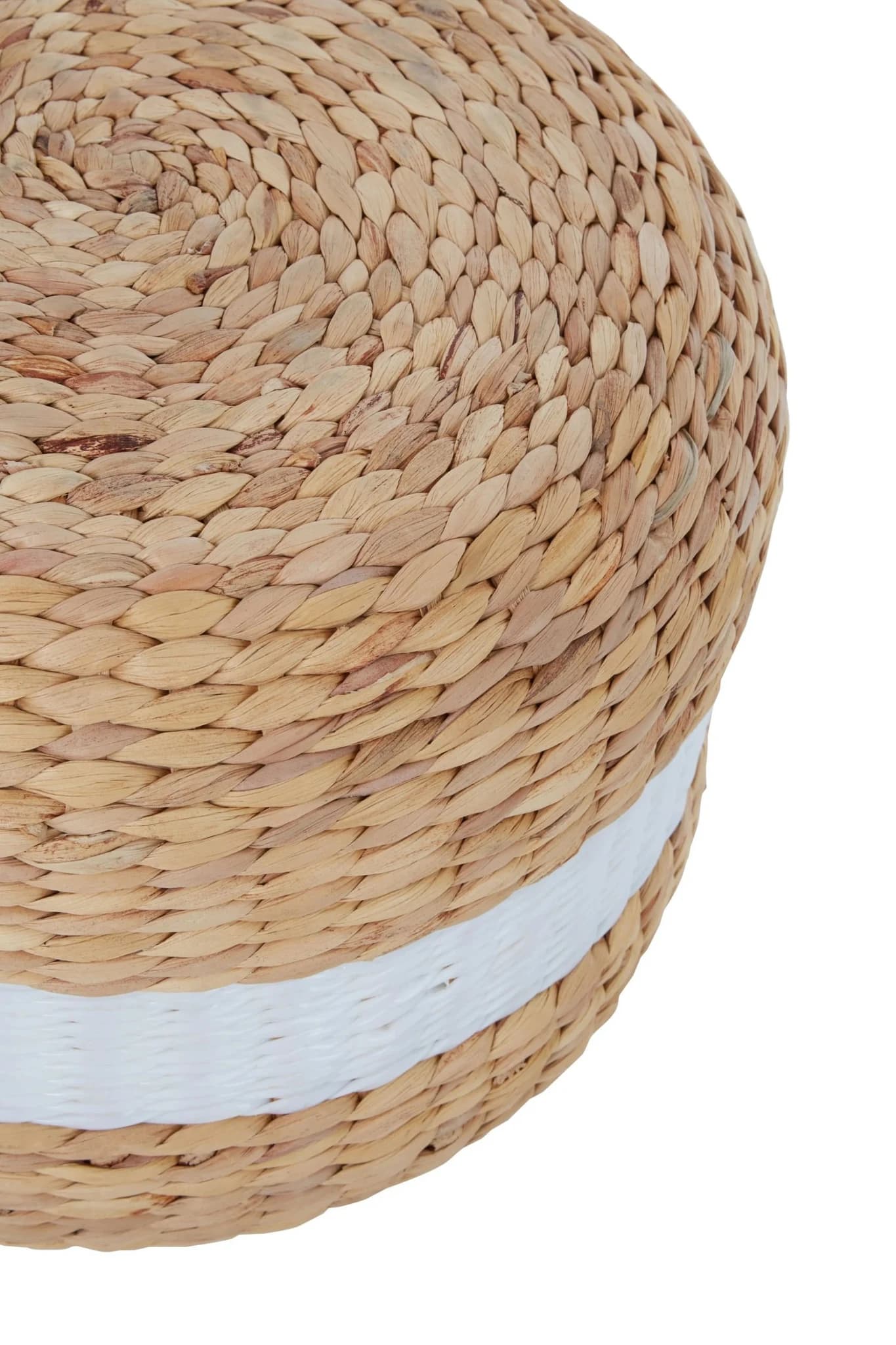 Ashby Water Hyacinth Pouffe with White Stripe - Decorative, photo 5 of 5