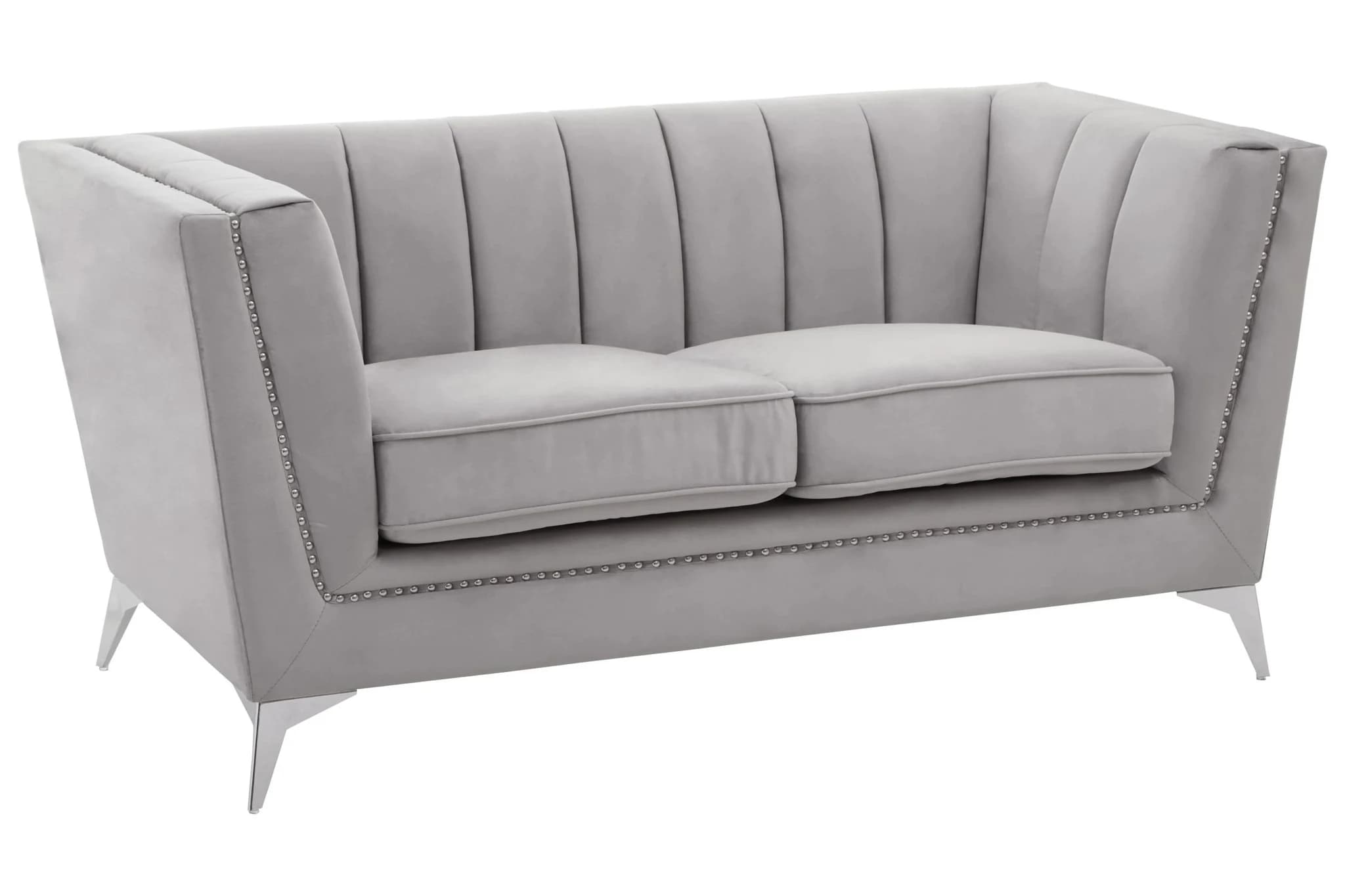 Hansa Two Seat Grey Velvet Sofa - Seating, photo 4 of 8