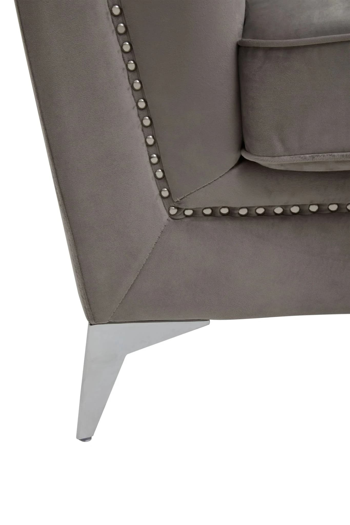 Hansa Grey Velvet Chair - Seating, photo 7 of 8