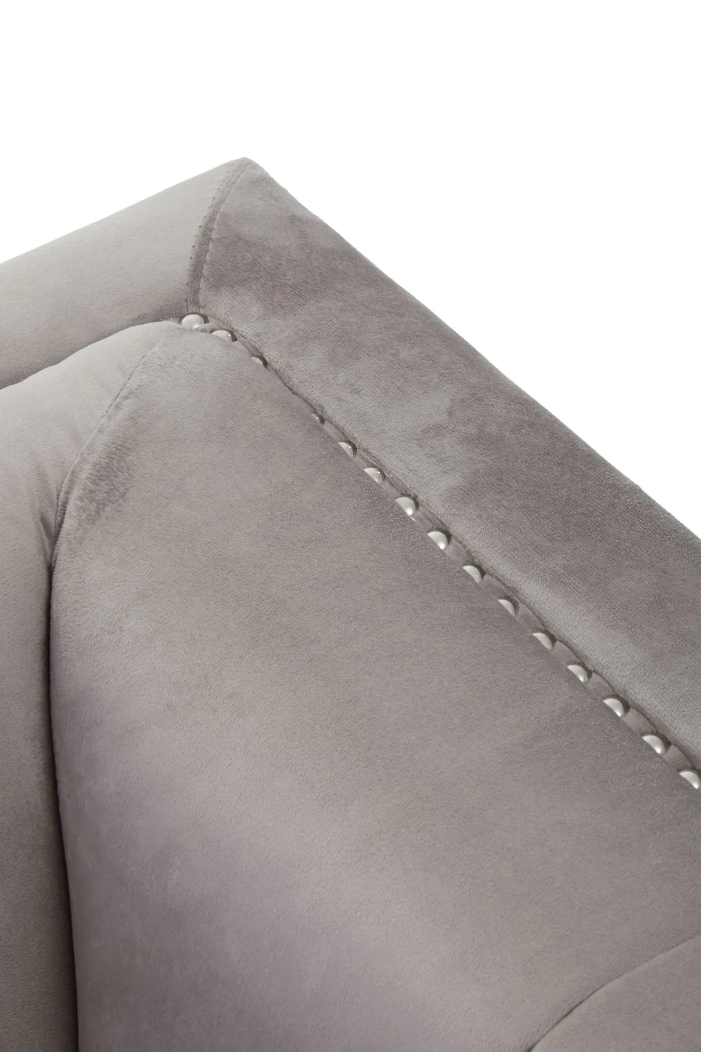 Hansa Grey Velvet Chair - Seating, photo 6 of 8