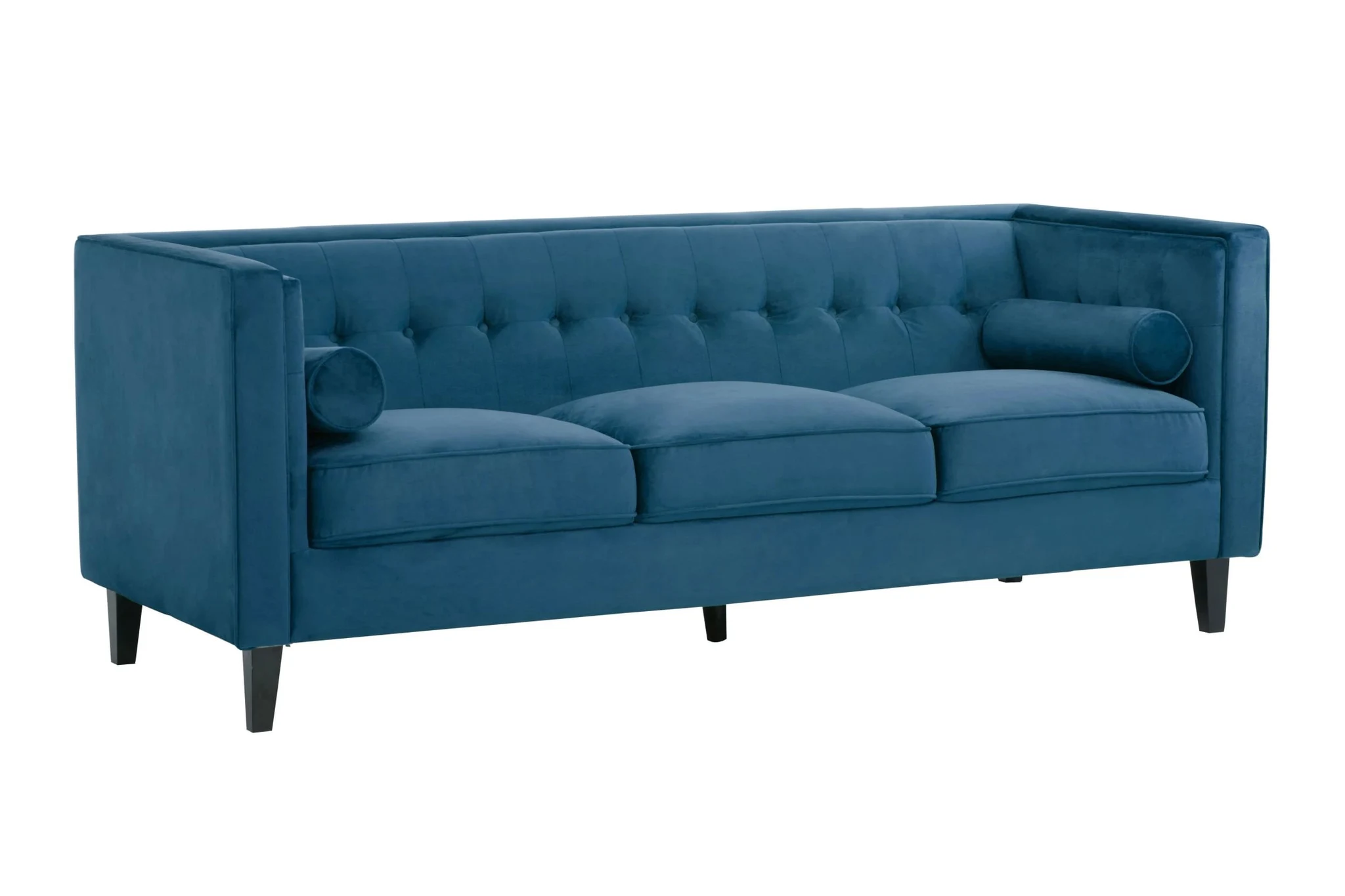 Helia 3 Seat Blue Velvet Sofa - Seating, photo 4 of 8