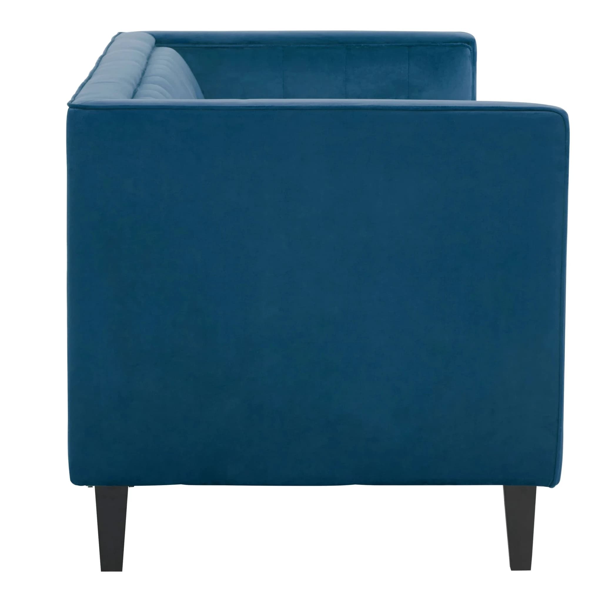 Helia 3 Seat Blue Velvet Sofa - Seating, photo 3 of 8