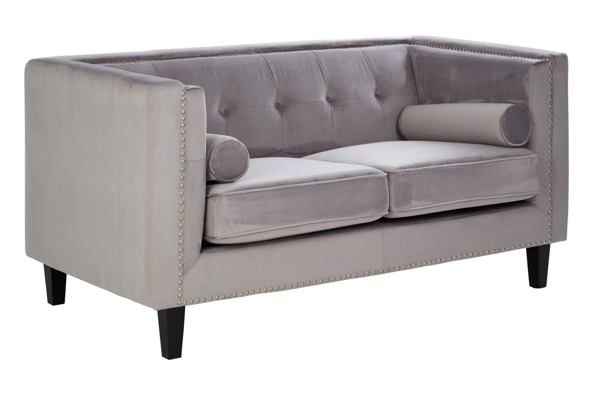 Felisa Two Seater Grey Velvet Sofa - Seating, photo 4 of 8