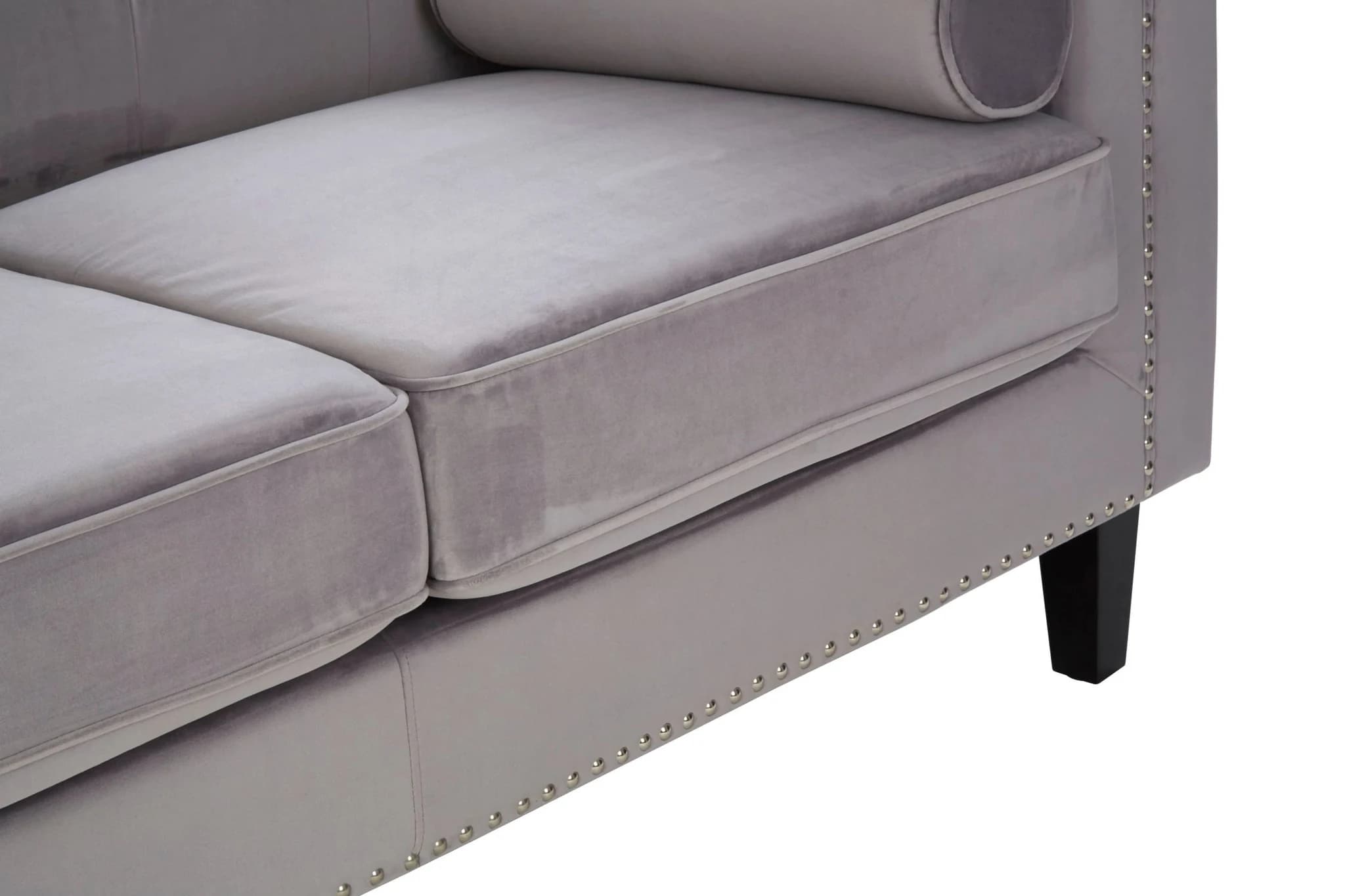 Felisa Two Seater Grey Velvet Sofa - Seating, photo 5 of 8