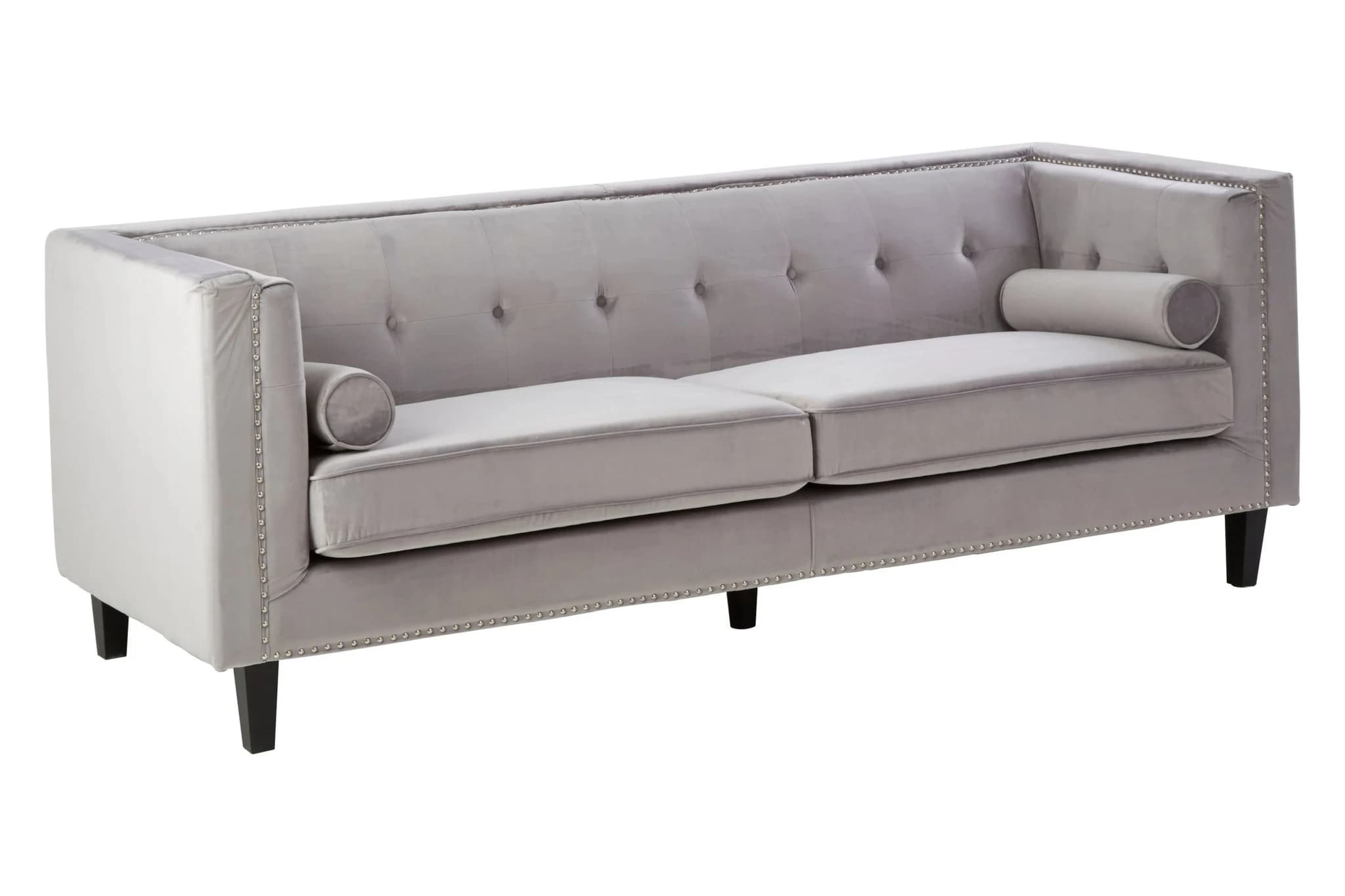 Felisa 3 Seat Grey Velvet Sofa - Seating, photo 4 of 8