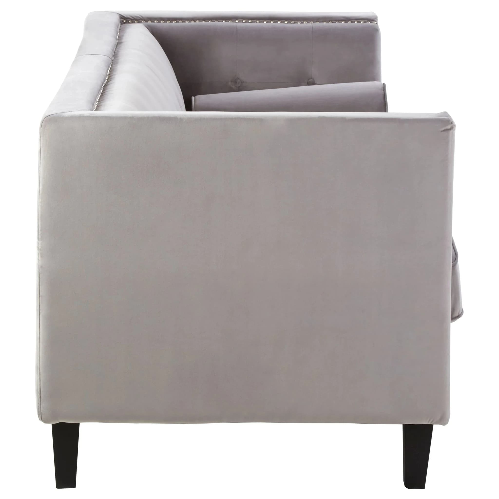 Felisa 3 Seat Grey Velvet Sofa - Seating, photo 3 of 8